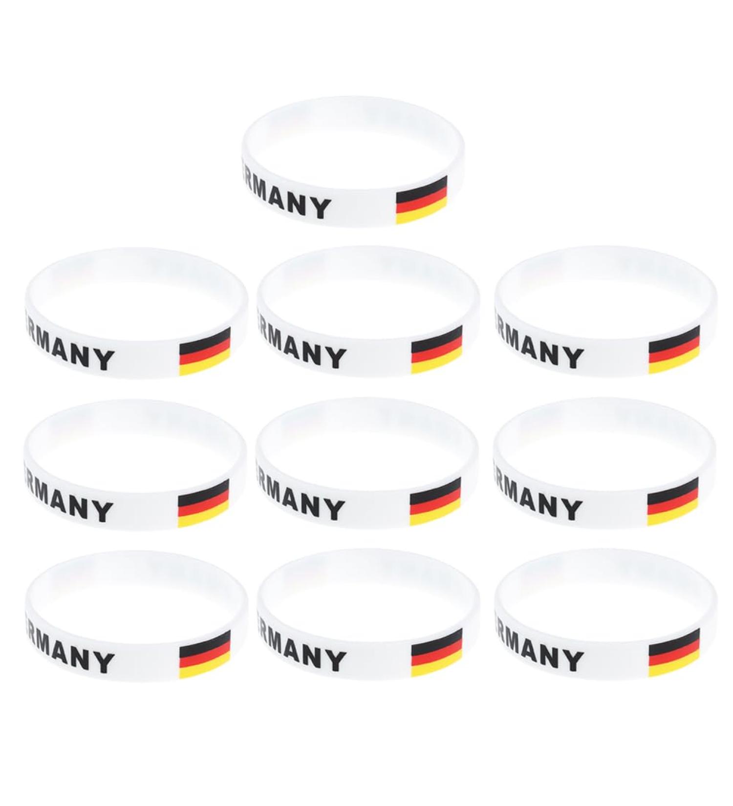 Besportble 10 Set Germany Silicone Bracelet - Robust Germany Flag Sports Bracelet - Perfect Football Fan Souvenir & Gift - Buy Online on GoSupps.com