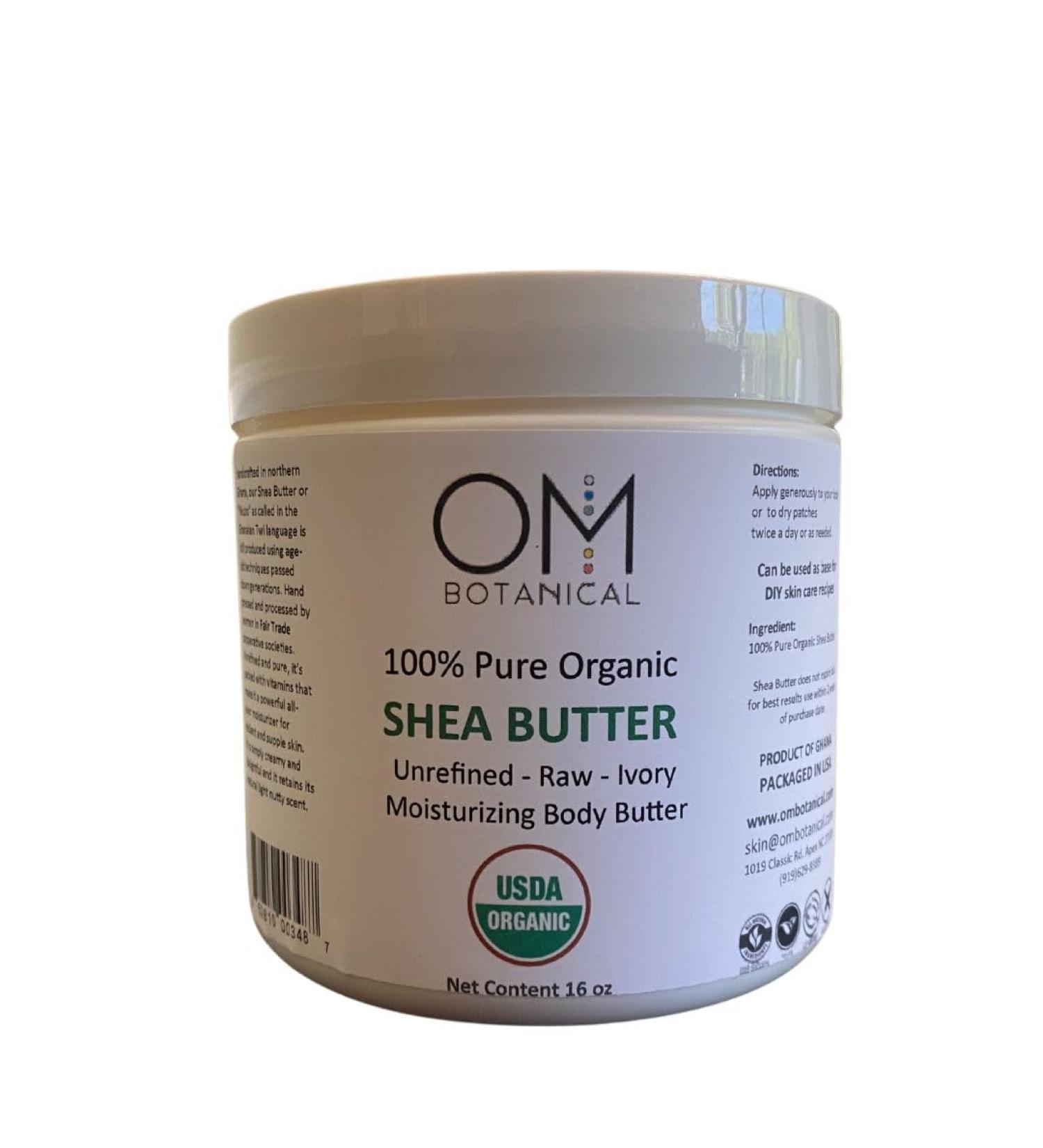 Organic African Shea Butter From Ghana | Raw Unrefined 16 oz Reusable Jar For Body Face & Hair 100% Pure Natural Moisturizer Best for DIYs Like Lotion Cream Lip Balm and Soap
