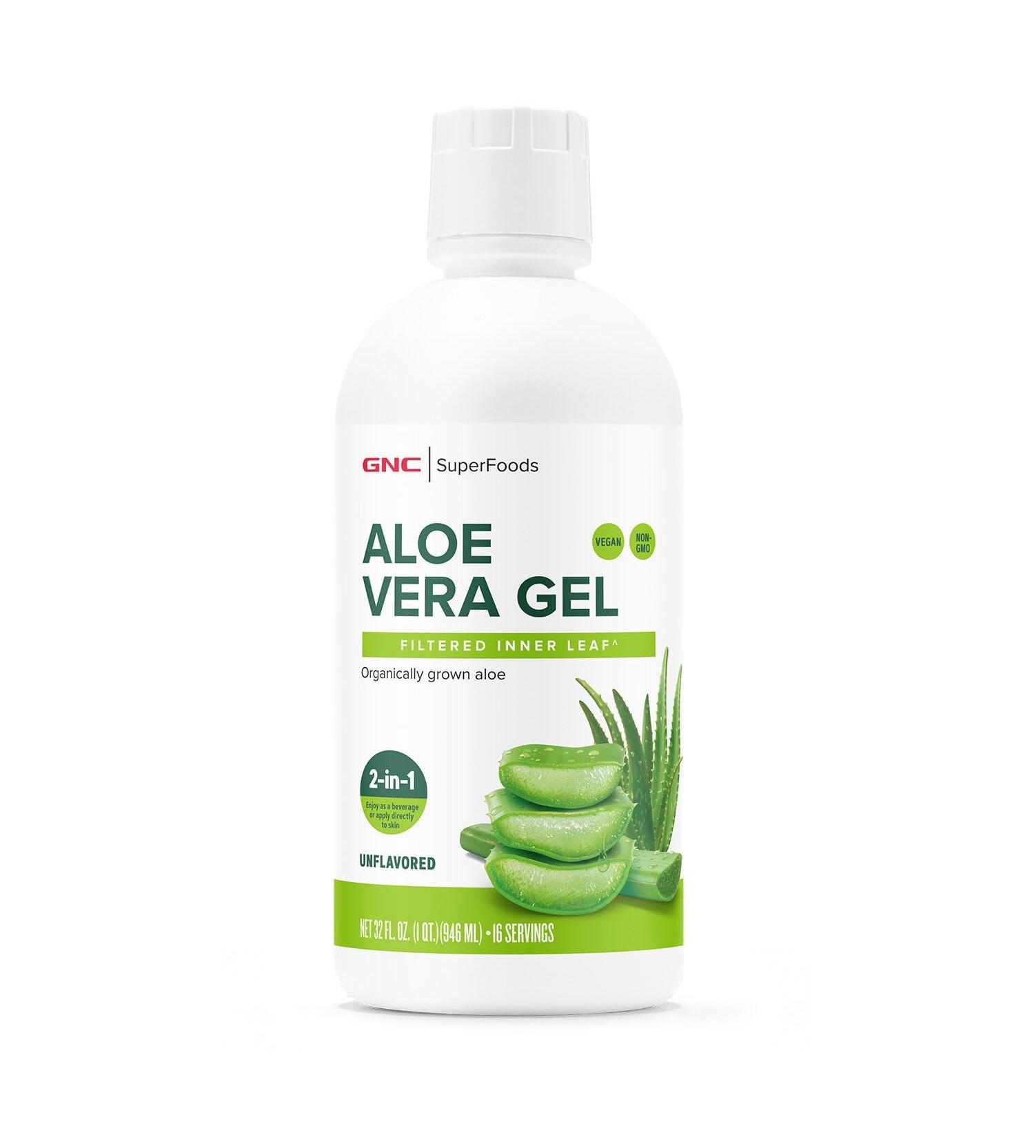 GNC Superfoods Aloe Vera Gel Certified for Quality and Purity Unflavored 32 fl oz