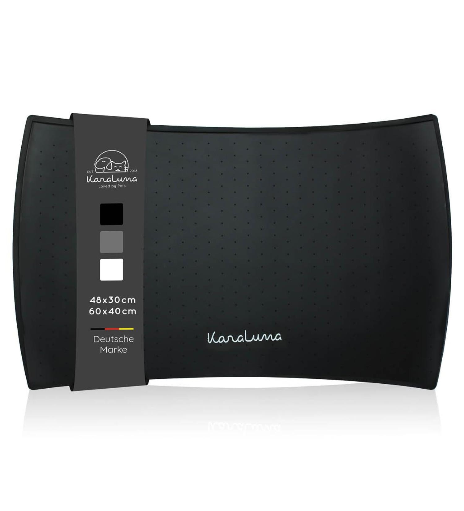 KaraLuna Premium Silicone Bowl Mat - 48x30cm Black Curved Design for Pet Bowls | International Shipping Available - Buy Online on GoSupps.com