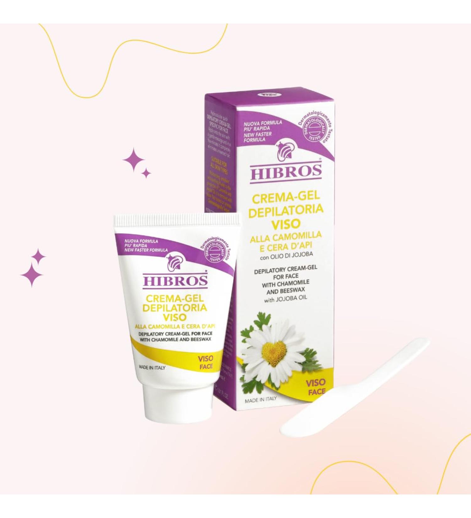 Hibros Cr me Gel D pilatoire Visage Apaisante et Hydratante la Camomille & Cire d Abeille avec Huile de Jojoba pilation Facile Ultra Rapide limination des Poils Se rince l eau 30 ml - Buy Online on GoSupps.com