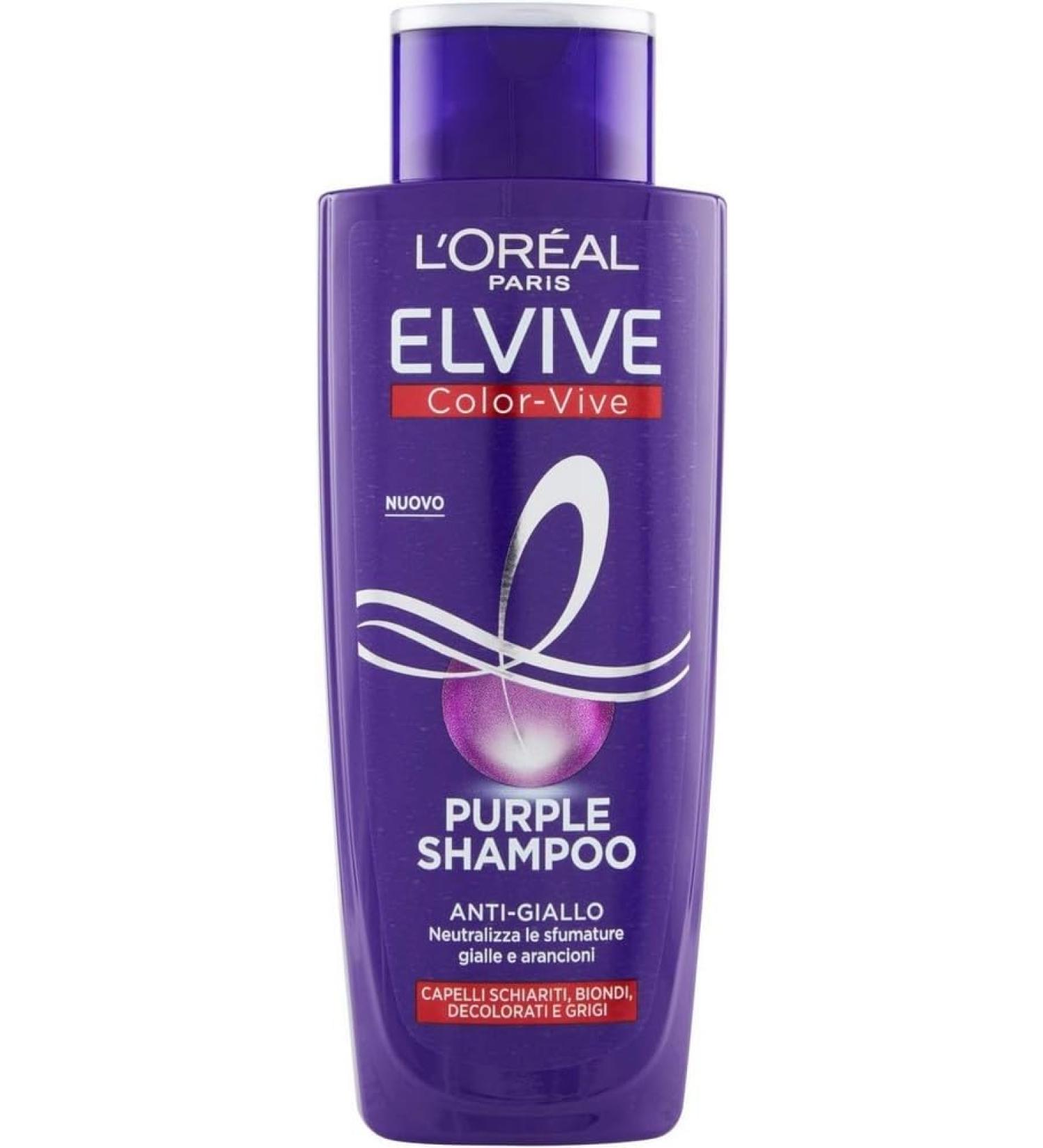 L'Or al Paris Color Vive Purple Anti-Yellow Shampoo Anti-Yellow Shampoo for Lightened Blonde Bleached and Gray Hair 200 ml - Buy Online on GoSupps.com