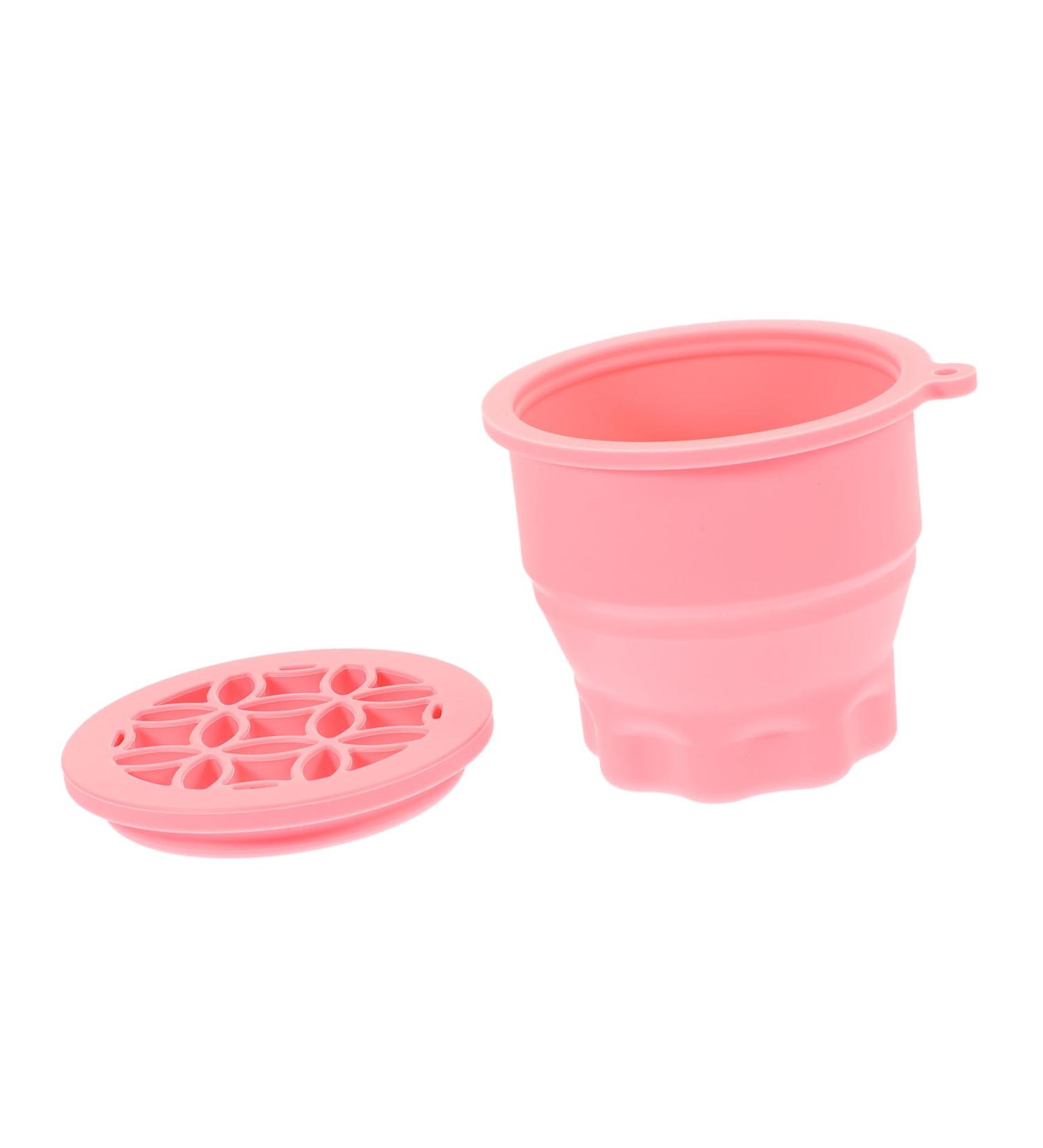 Zerodeko Retractable Silicone Scrub Cup Drying Rack Brush Beauty Tool Cleaning Bowl Makeup Tool Cleaner Multifunction Silica Gel Dryer 9.20X9.20X8.60CM Pink - Buy Online on GoSupps.com
