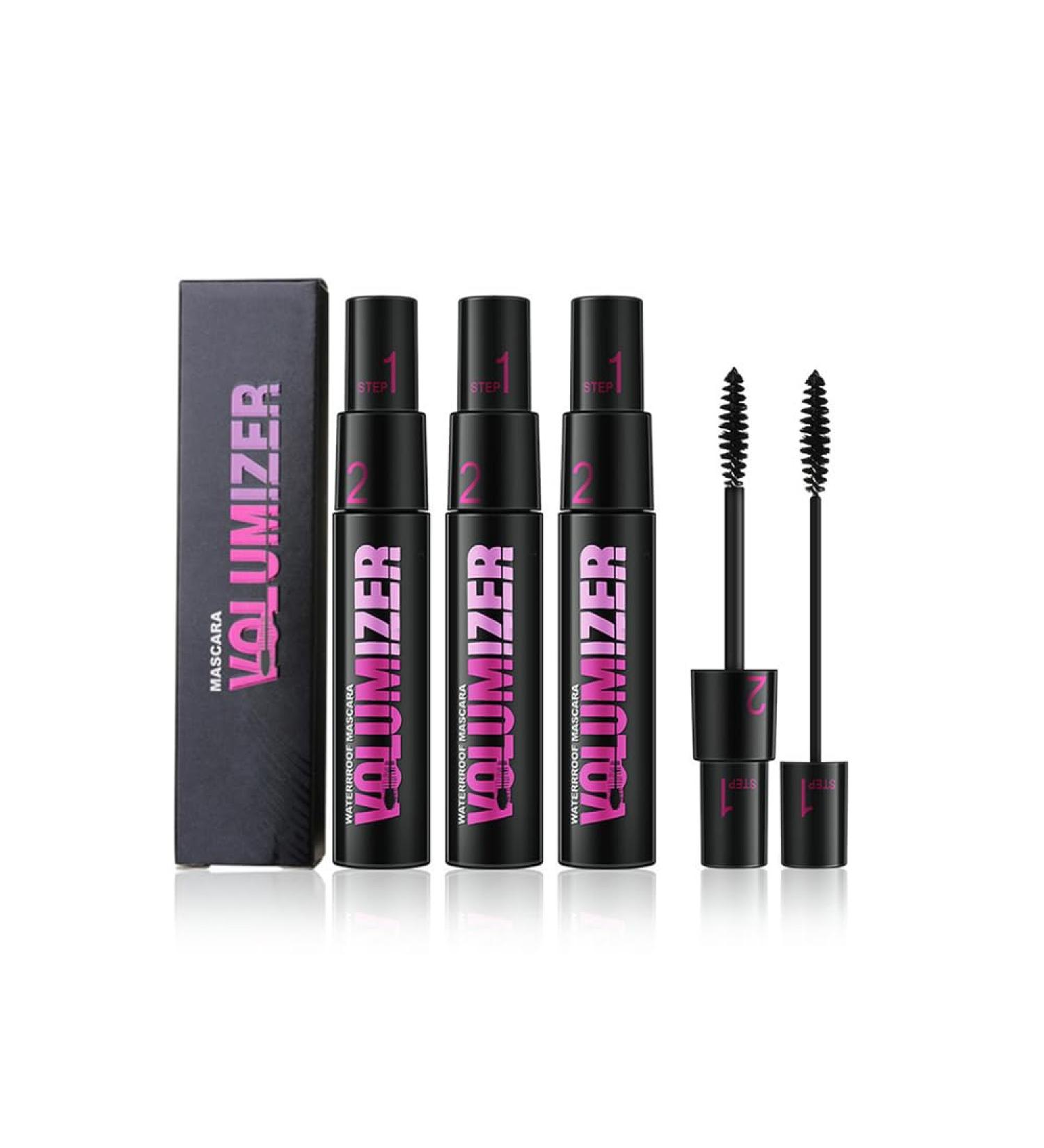 Long Thick Curl Duo Eyelash Mascara 2 In 1 Curl Long Lasting Mascara Natural Thickening Black Dual-Purpose Mascara Waterproof Lash-Lengthening 4D Silk Fiber Mascara for Women (3PCS) - Buy Online on GoSupps.com