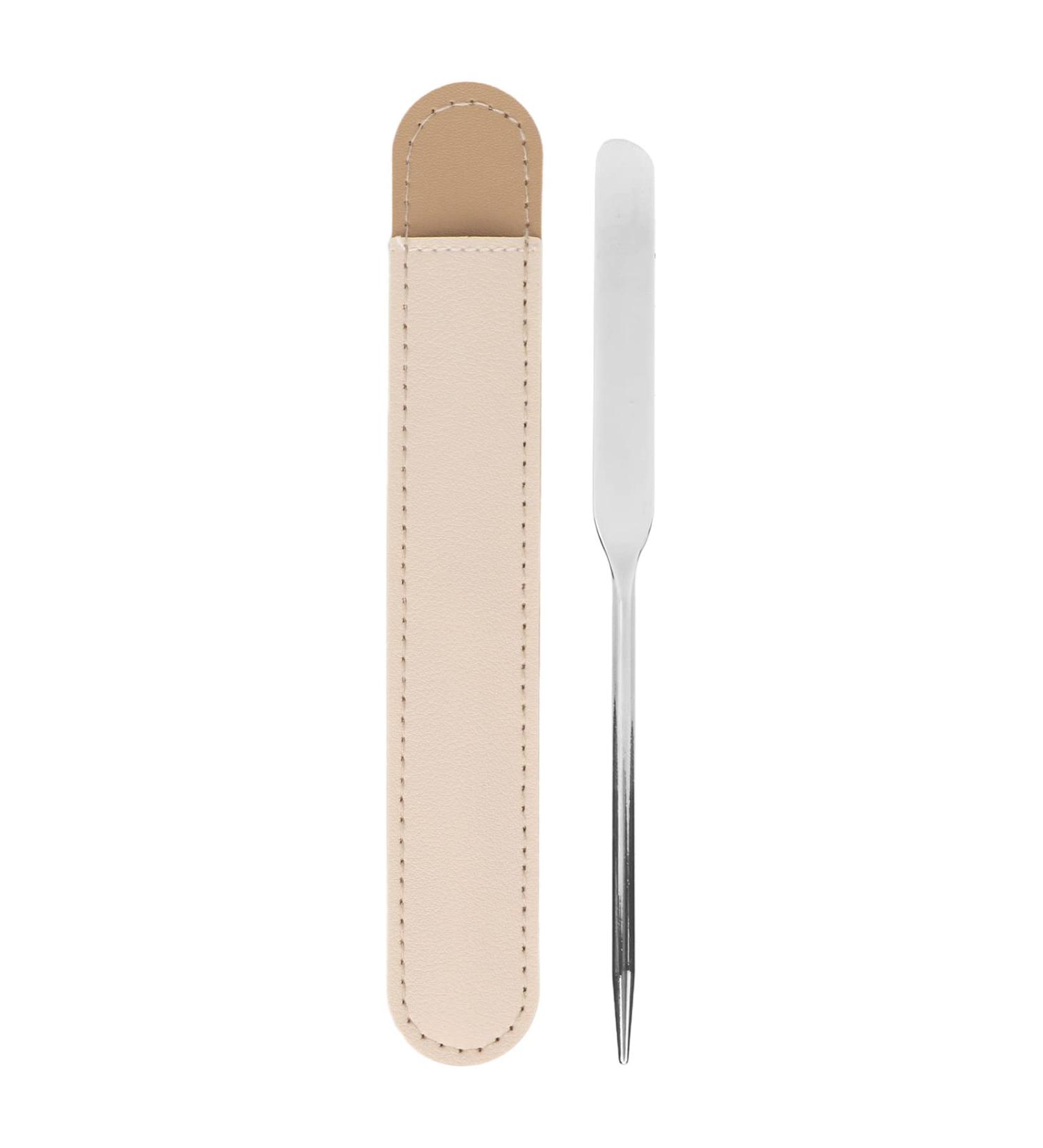 Buy Stainless Steel Makeup Spatula - Slanted Head Mixing Tool for Makeup & Nail Art - Perfect for Manicure Expert Techniques - Buy Online on GoSupps.com