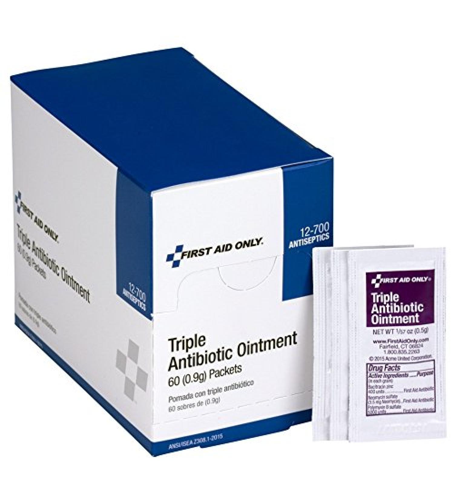 First Aid Only Triple Antibiotic Ointment Packets - 60 Count - Buy Online on GoSupps.com