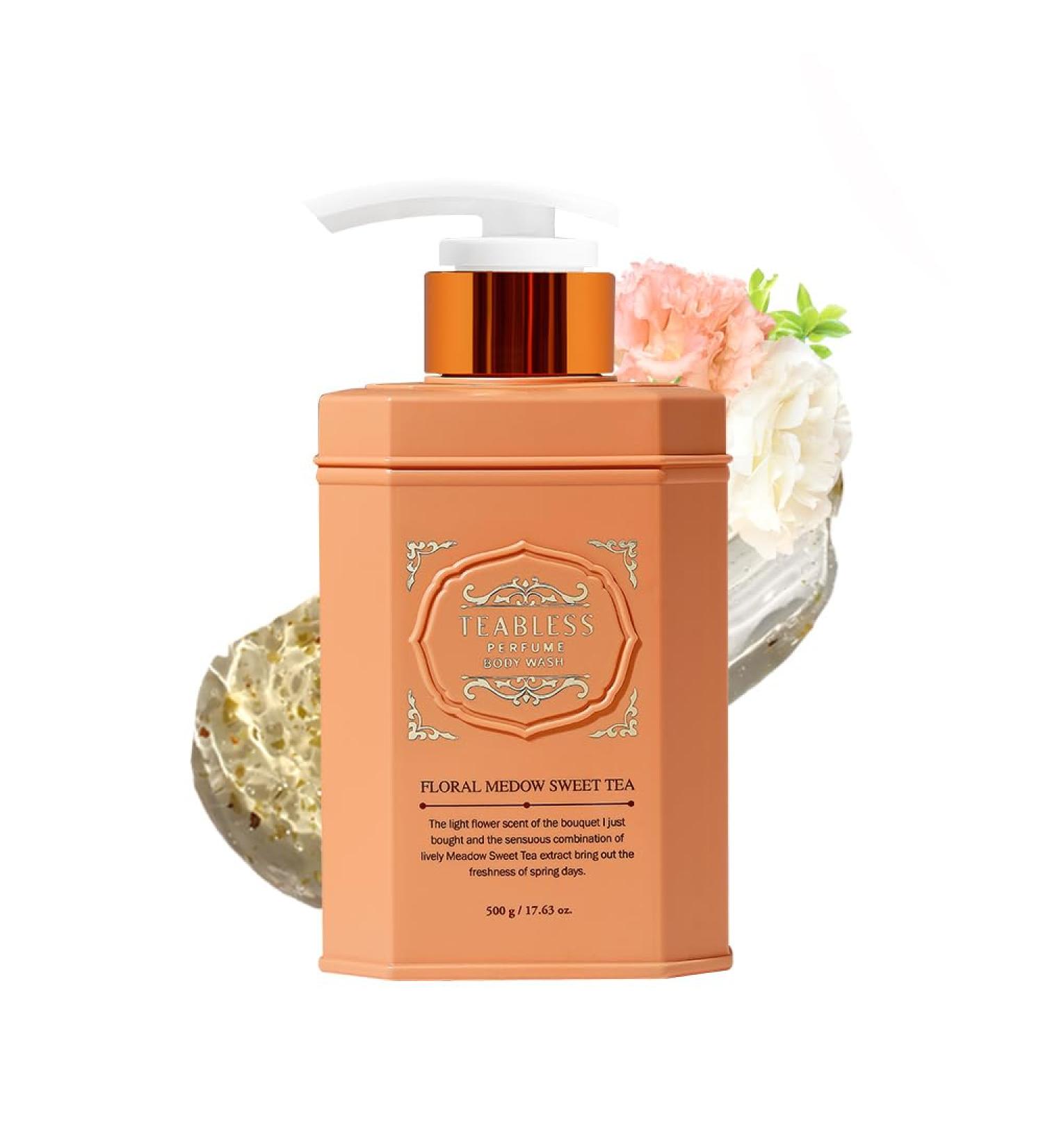 TEABLESS Floral Meadow Sweet Tea Perfumed Body Wash Hydrating Vegan Body Cleanser for Sensitive Skin | Gentle Moisturizing Non-Sticky Grapefruit Jasmine Scent Mild Scrub | Korean Skin Care - Buy Online on GoSupps.com