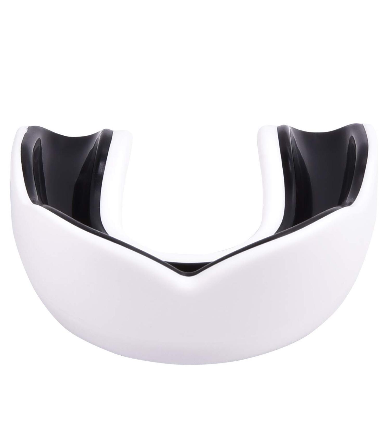 Oral Mart Adult Sports Mouth Guard - USA Flag & Vampire Fangs Design - 15 Colors - Football, Boxing, Karate, MMA - Hockey Mouthguard - Strapless - White/Black - Buy Online on GoSupps.com