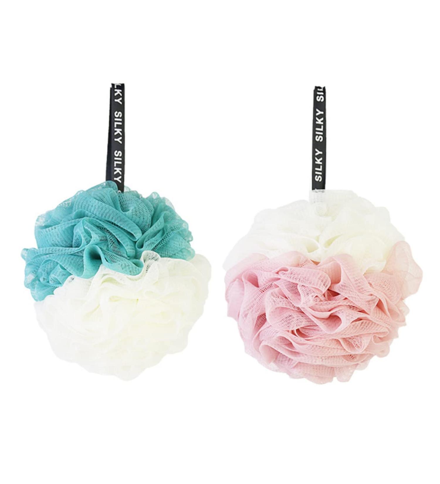 Balacoo 2pcs Mesh Sponge Shower Ball - Large Bath Pouf for Women | Ultra Soft & Durable - Buy Online on GoSupps.com