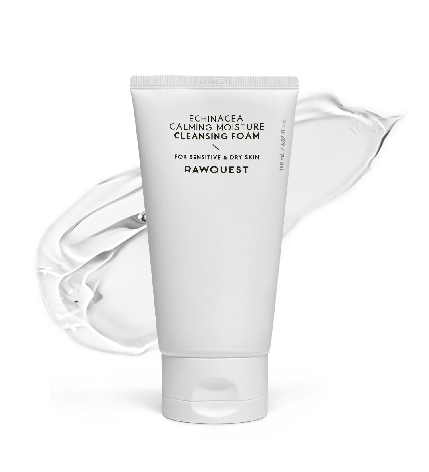 Echinacea Calming Daily Face Wash | RAWQUEST Hypoallergenic Gel for Dry & Sensitive Skin | Deep Cleansing Makeup Removal & Hydration 150ml - Buy Online on GoSupps.com