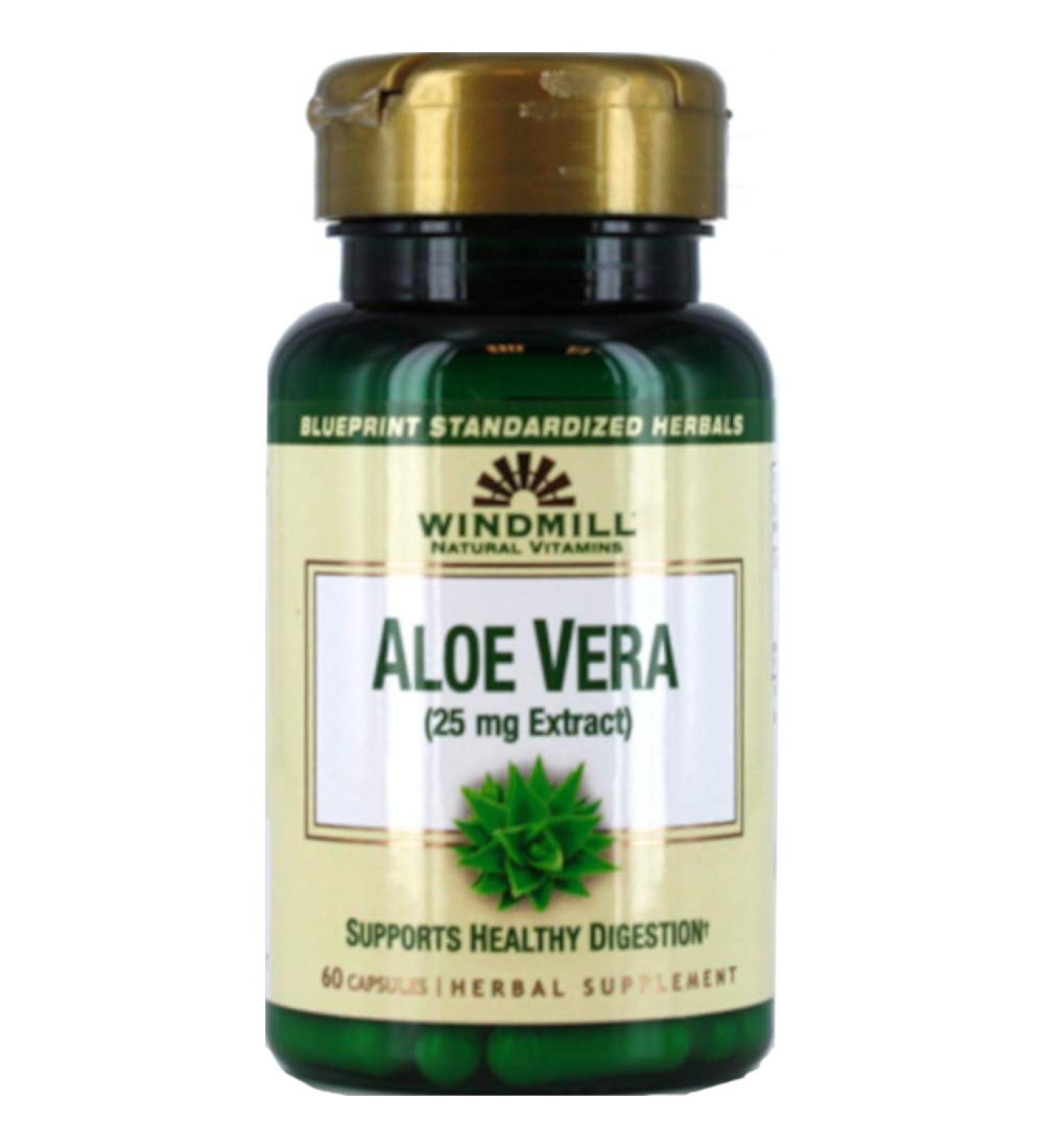 Windmill Natural Vitamins Aloe Vera (25mg Extract) 60 Capsules (Pack of 2)