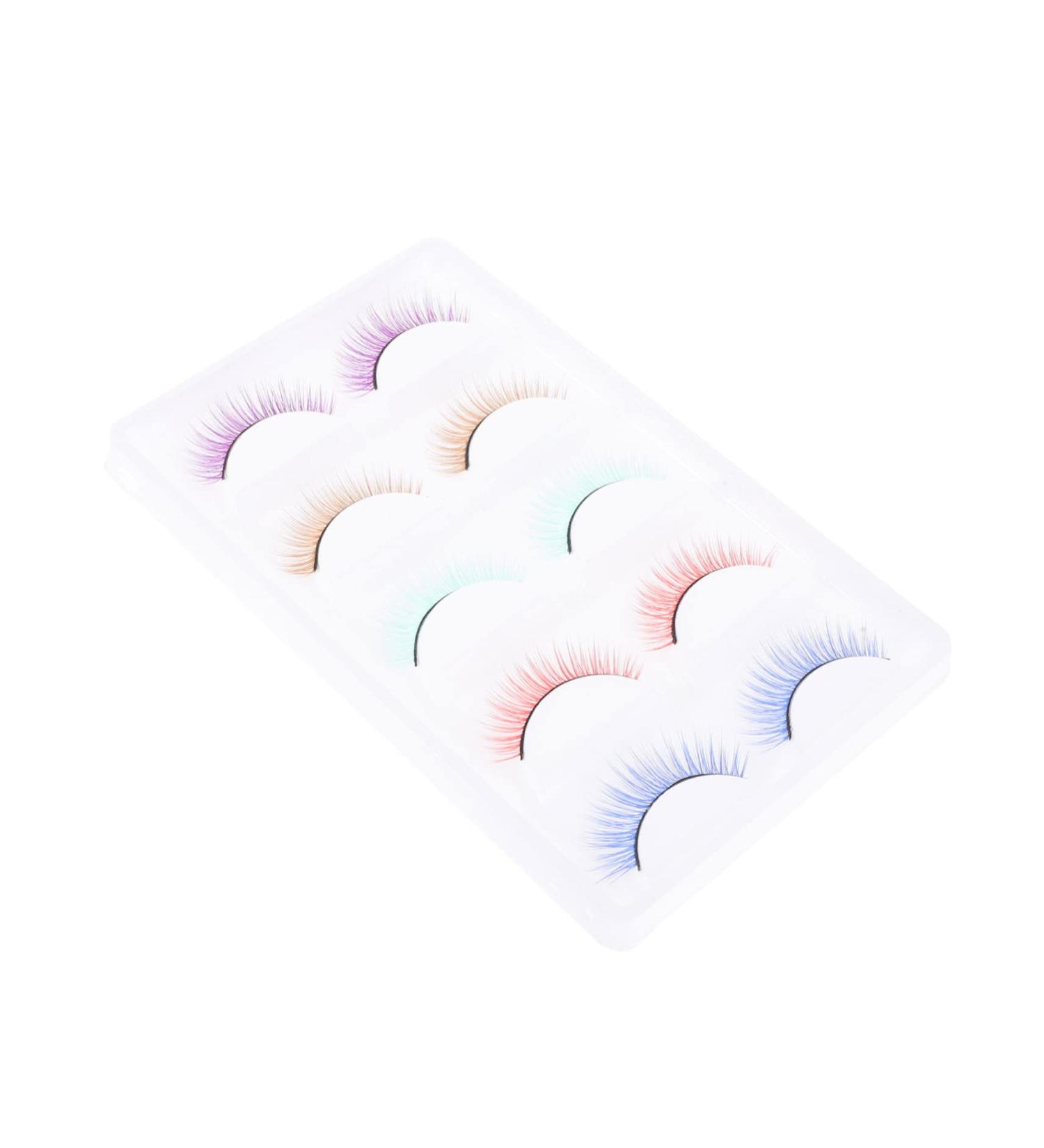 5 Pairs Colored False Eyelashes Colorful Lashes Toiletries Makeup Synthetic Fiber Eyelash Eye Lashes Extension Pestanas Postizas Naturales Decorate Girl Luxury Artificial Fiber - Buy Online on GoSupps.com