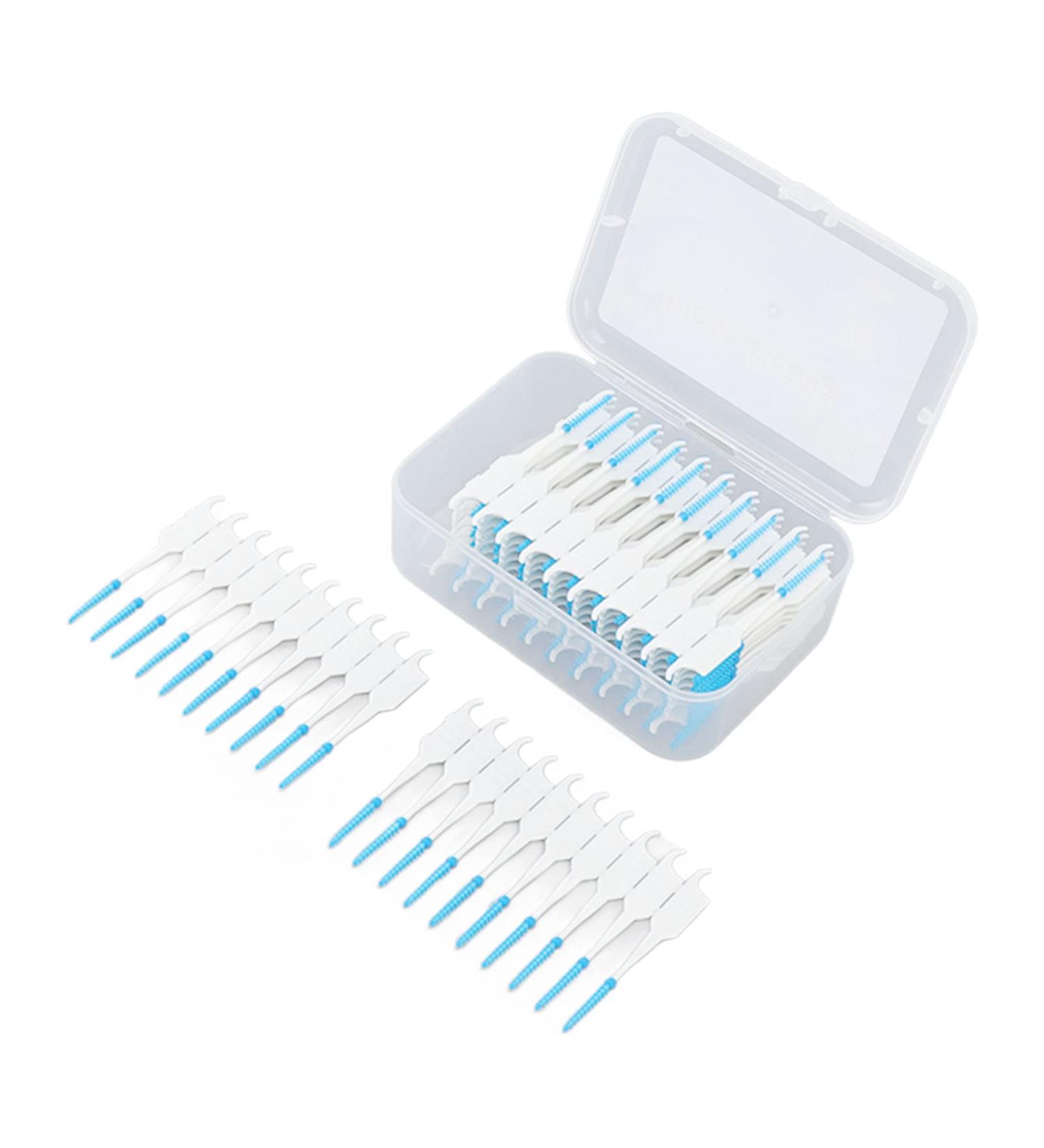 TOPINCN 200Pcs Interdental Brush Set - Professional Toothpick Flossing Tool with Portable Case (Blue) - Ideal for Tight Spaces Perfect for Travel - Buy Online on GoSupps.com