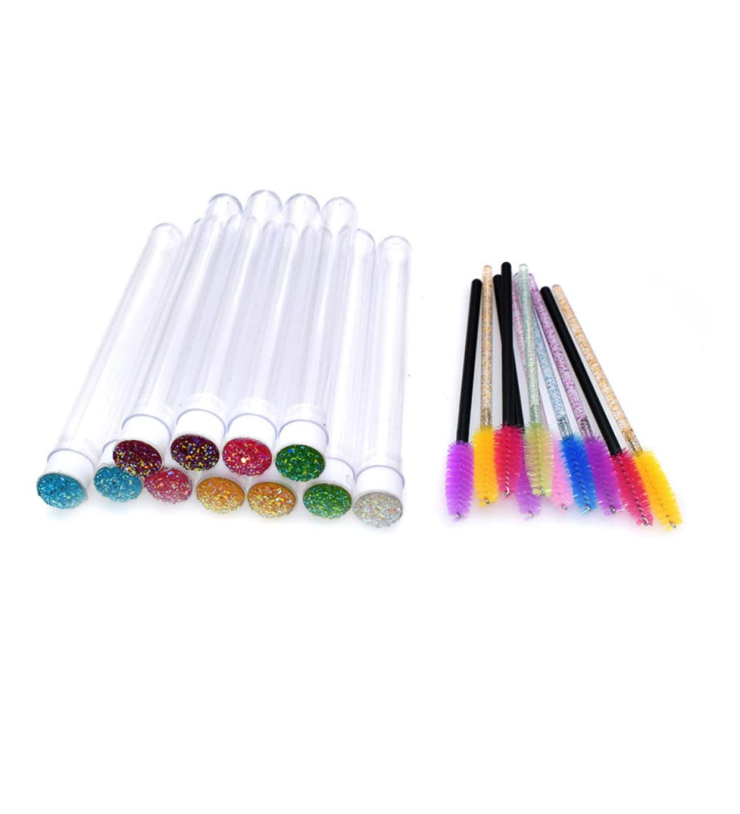 Mikinona Fake Eye Lashes 10pcs Hollow with Drill Eyelash Holder Colored Mascara Small Eyelash Brush Precision Tube Woman - Buy Online on GoSupps.com