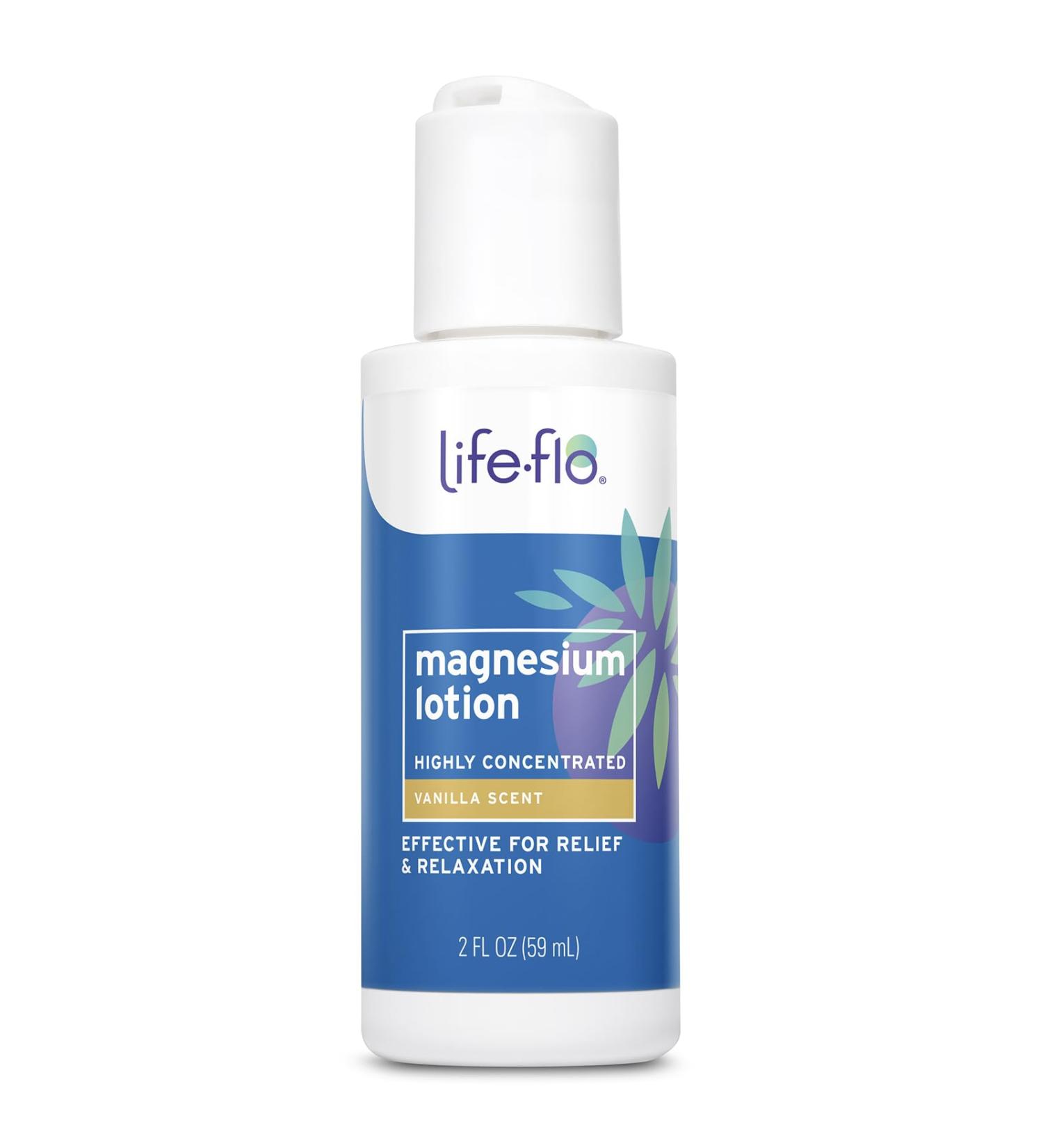 LIFE-FLO Magnesium Lotion New Improved Magnesium Chloride from Zechstein Seabed - Soothes Muscles Joints When Massaged into Skin - Great for Kids Hypoallergenic 8oz Pack of 1 Vanilla 2 Ounce (Pack of 1) - Buy Online on GoSupps.com