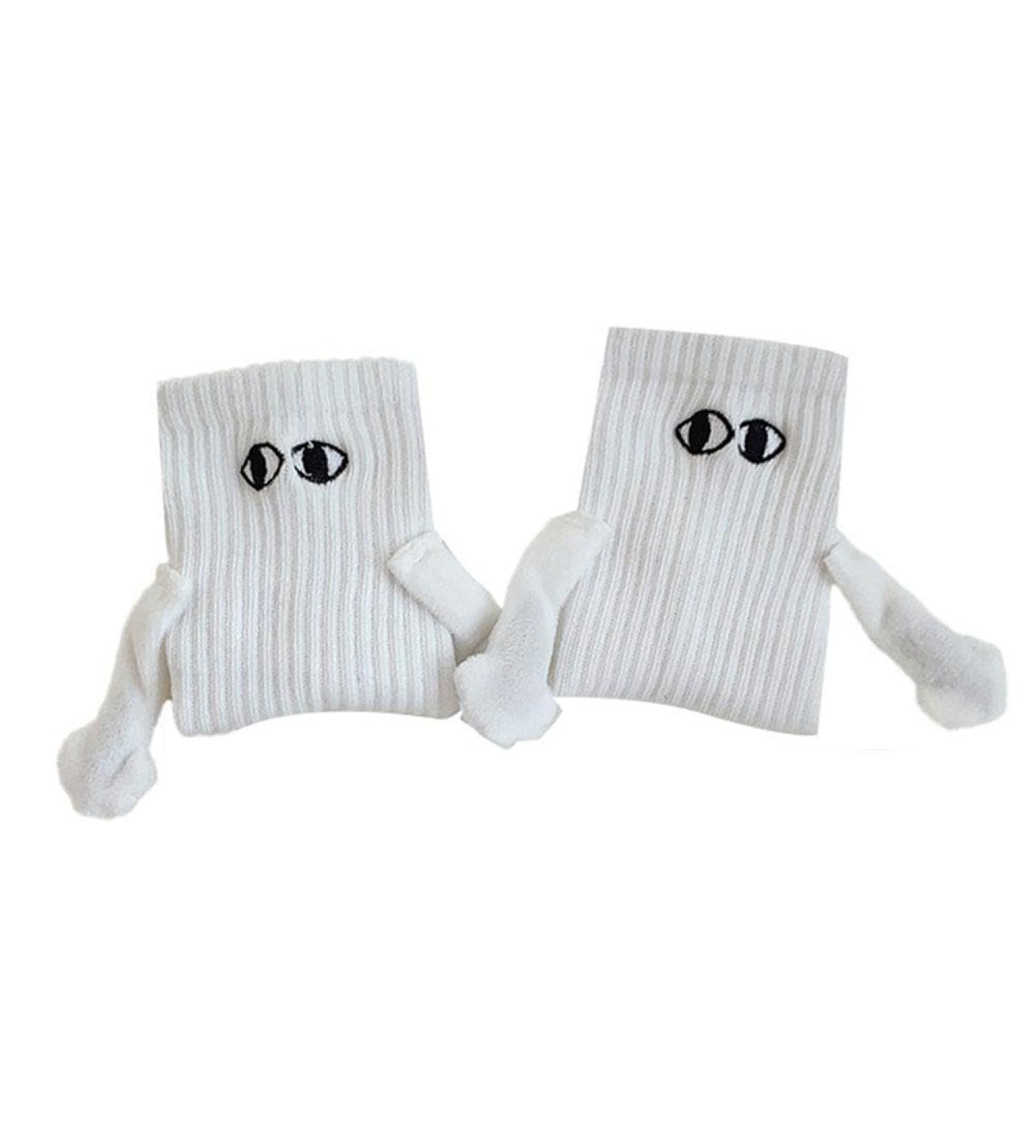 SHAPERME Funny Magnetic Suction 3D Doll Couple Socks - White - Buy Online on GoSupps.com