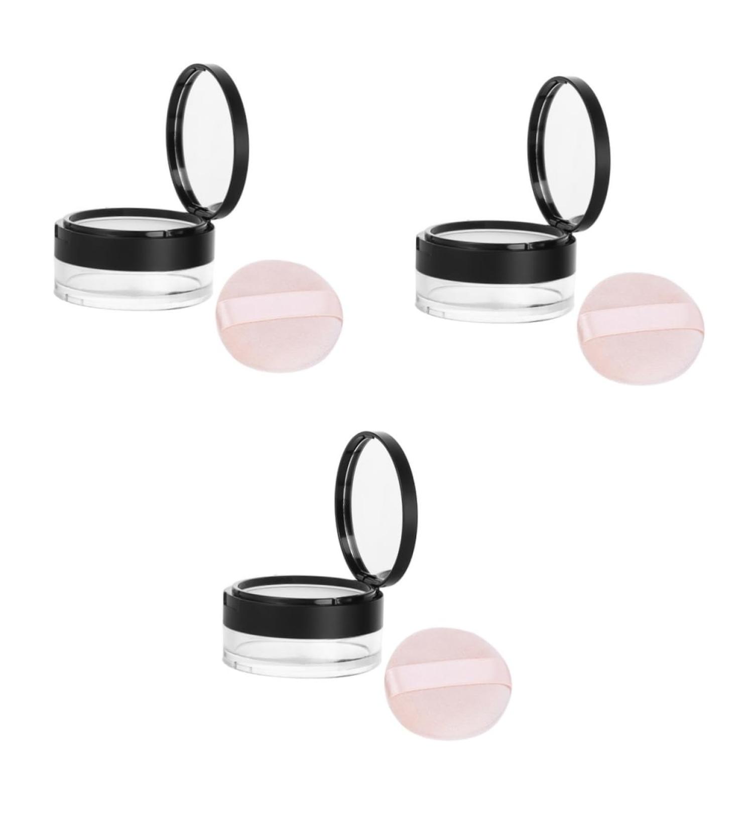 DOITOOL 3 Pi ces contenant de poudre de voyage poudre pour le visage vide poudri re contenant de poudre de maquillage portable r cipient Boite d'emballage 7*3.8cmx3pcs noirx3pcs - Buy Online on GoSupps.com