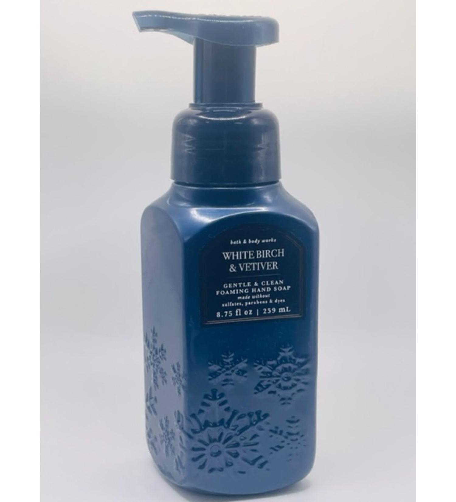 White Birch Vetiver Gentle Foaming Hand Soap 8.75 Ounce White Barn Wash Blue