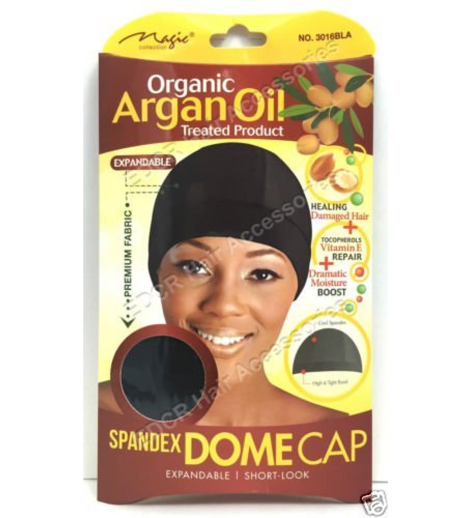 Magic Coll - Organic Argan Oil Treated Spandex Dome Cap With Wide Elastic #3016B