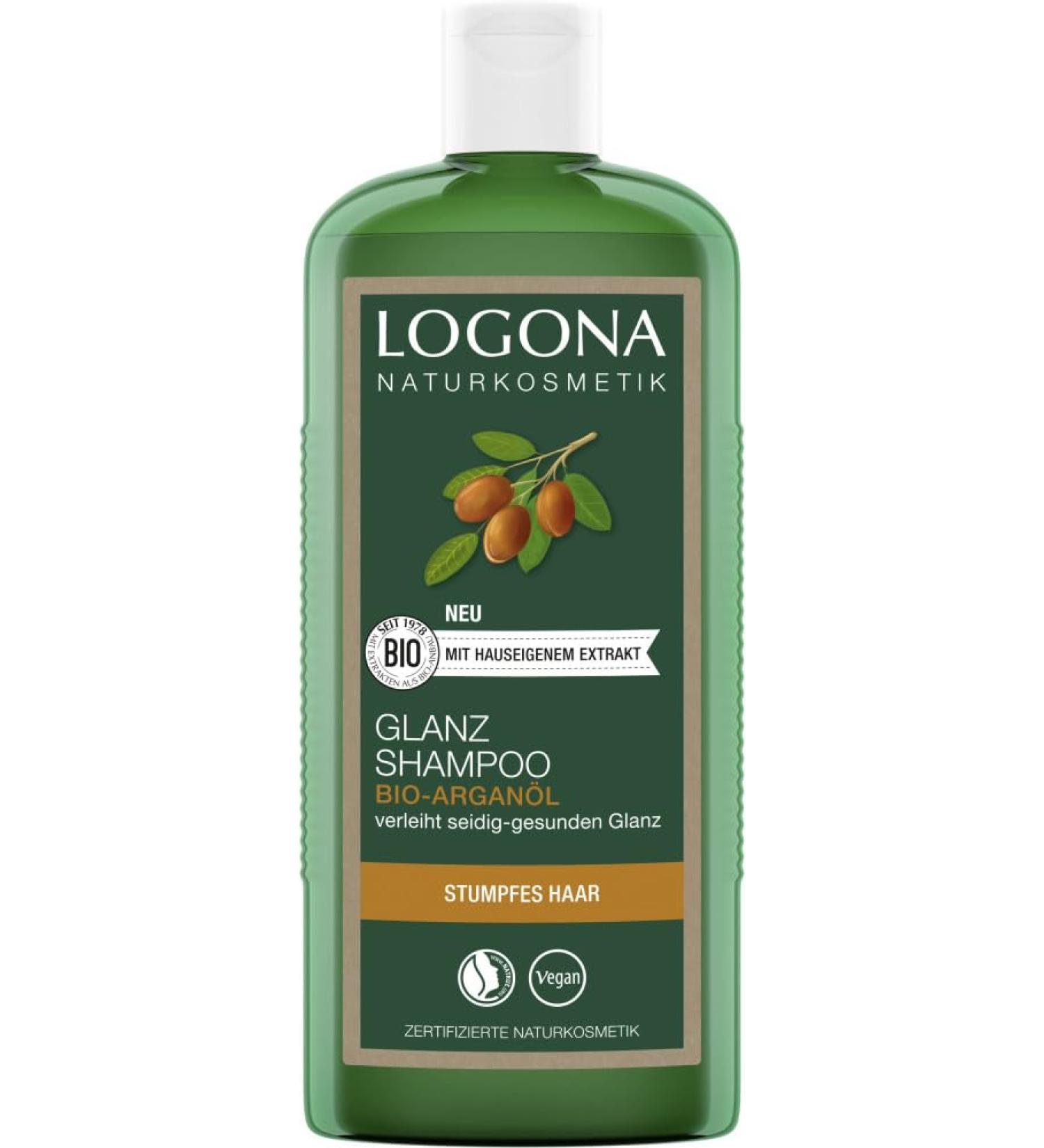 LOGONA Naturkosmetik Logona Shine Shampoo with Organic Argan Oil (6 x 250 ml)