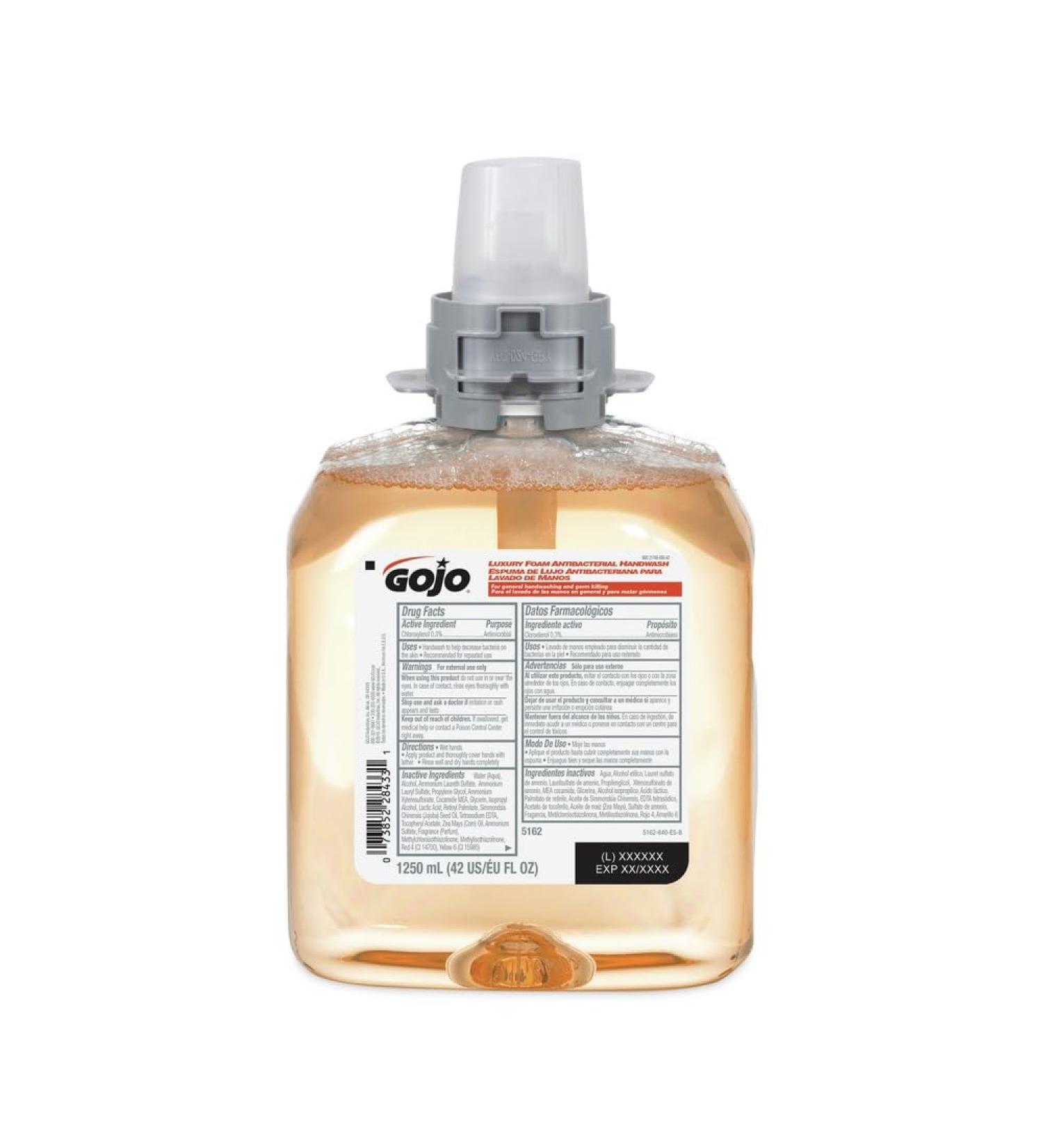 GOJO Luxury Foam Antibacterial Handwash Fresh Fruit Fragrance 1250 mL Foam Hand Soap Refill for GOJO FMX-12 Push-Style Dispenser (Pack of 1) Unscented 169.07 Fl Oz (Pack of 1) - Buy Online on GoSupps.com