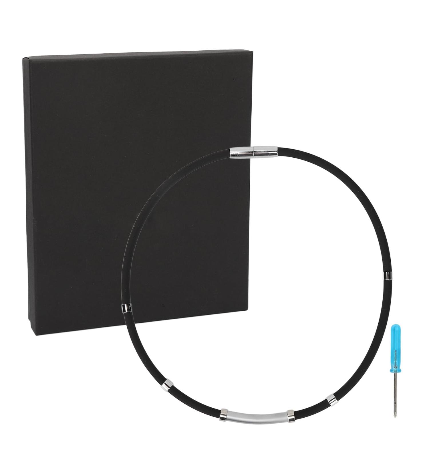 Adjustable Magnetic Balance Necklace for Men & Women - Sports Silicone with Negative-Ion Metal Rings | International Shipping Available - Buy Online on GoSupps.com