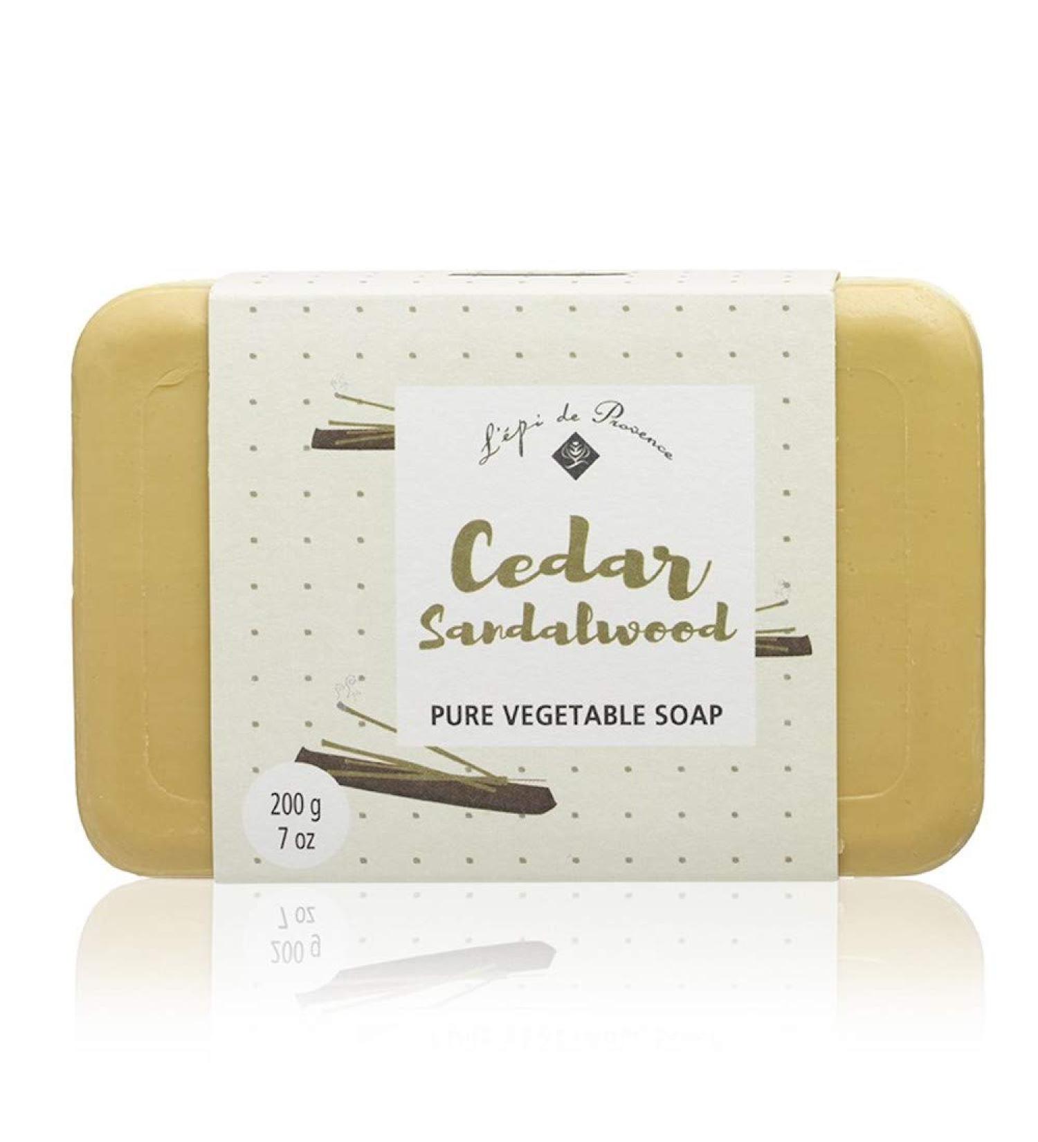 Cedar Sandalwood Bar Soap by L'epi de Provence - 200 g (7 oz) Bar