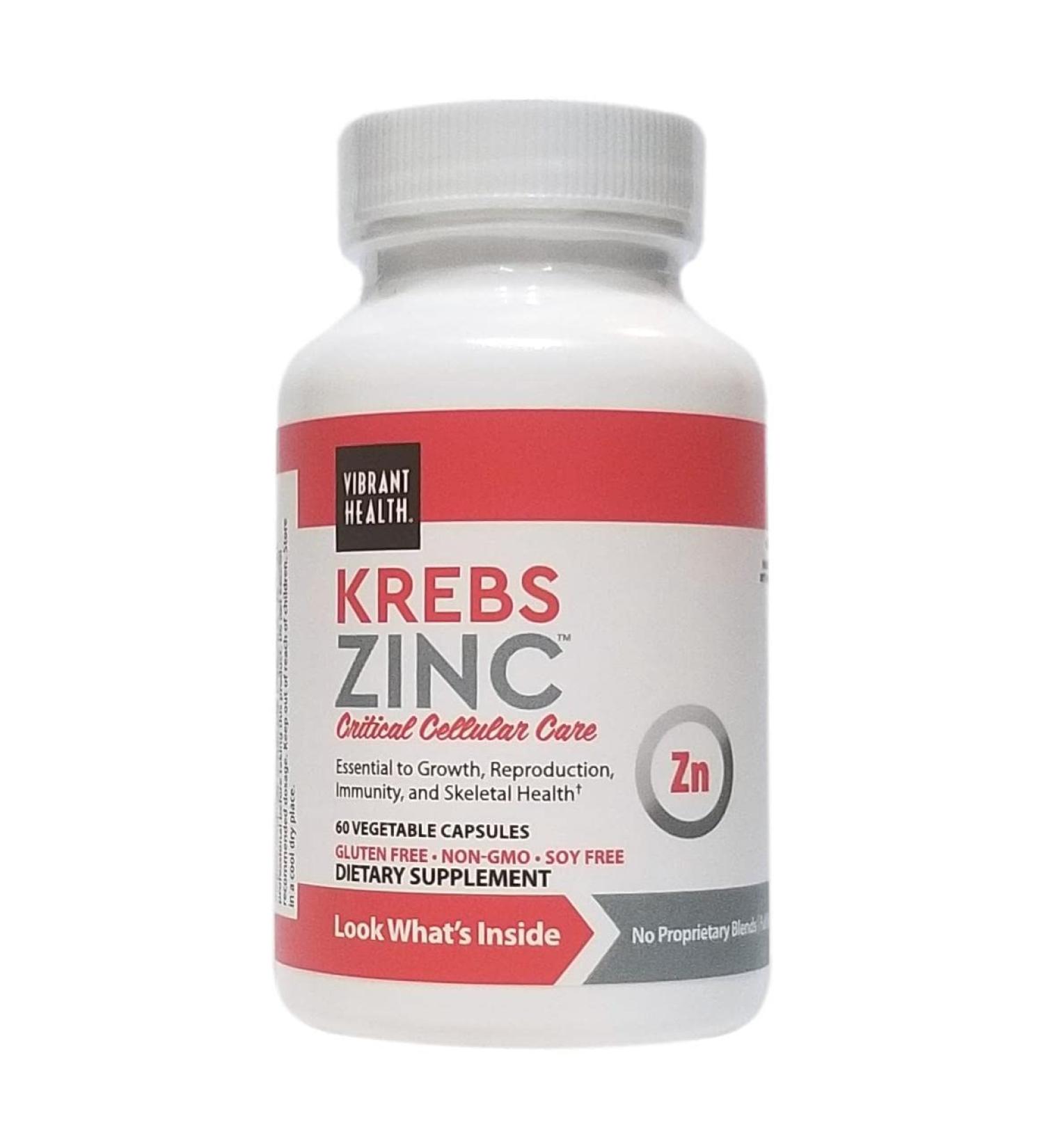 Krebs ZINC - 30mg Zinc + 100mg Zinc Complex - 60 Capsules - Buy Online on GoSupps.com