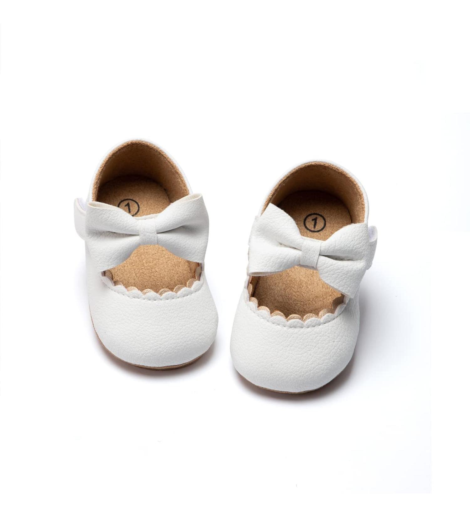 CENCIRILY Baby Girl Mary Jane Shoes | Anti-Slip Soft Sole Princess Wedding Flats | 12-18 Months | White - Buy Online on GoSupps.com