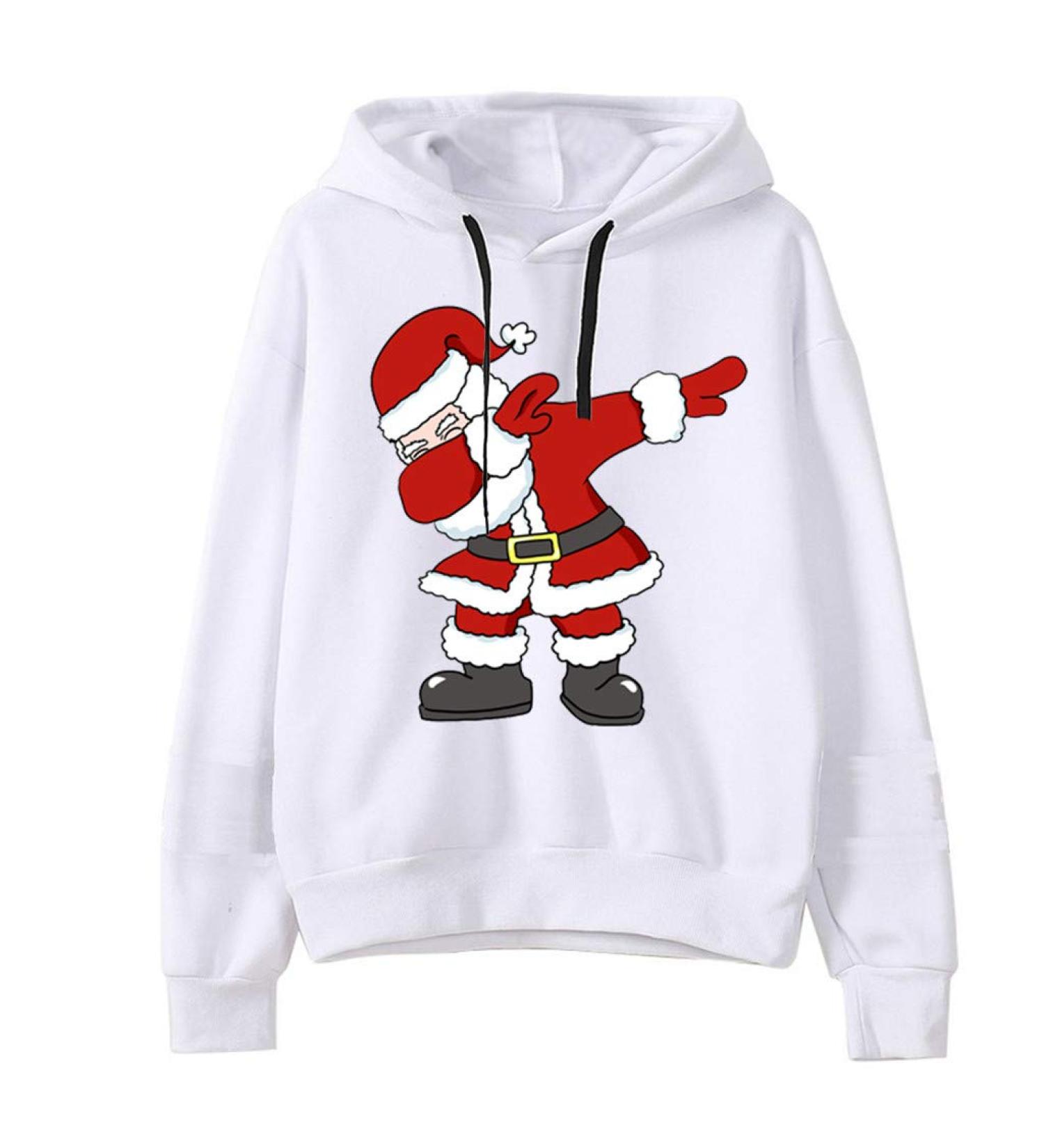 Bigfanshu Women's Dresses Christmas Print Hooded Long Sleeves Sweatshirt Pullover Tops Shirt - Buy Online on GoSupps.com