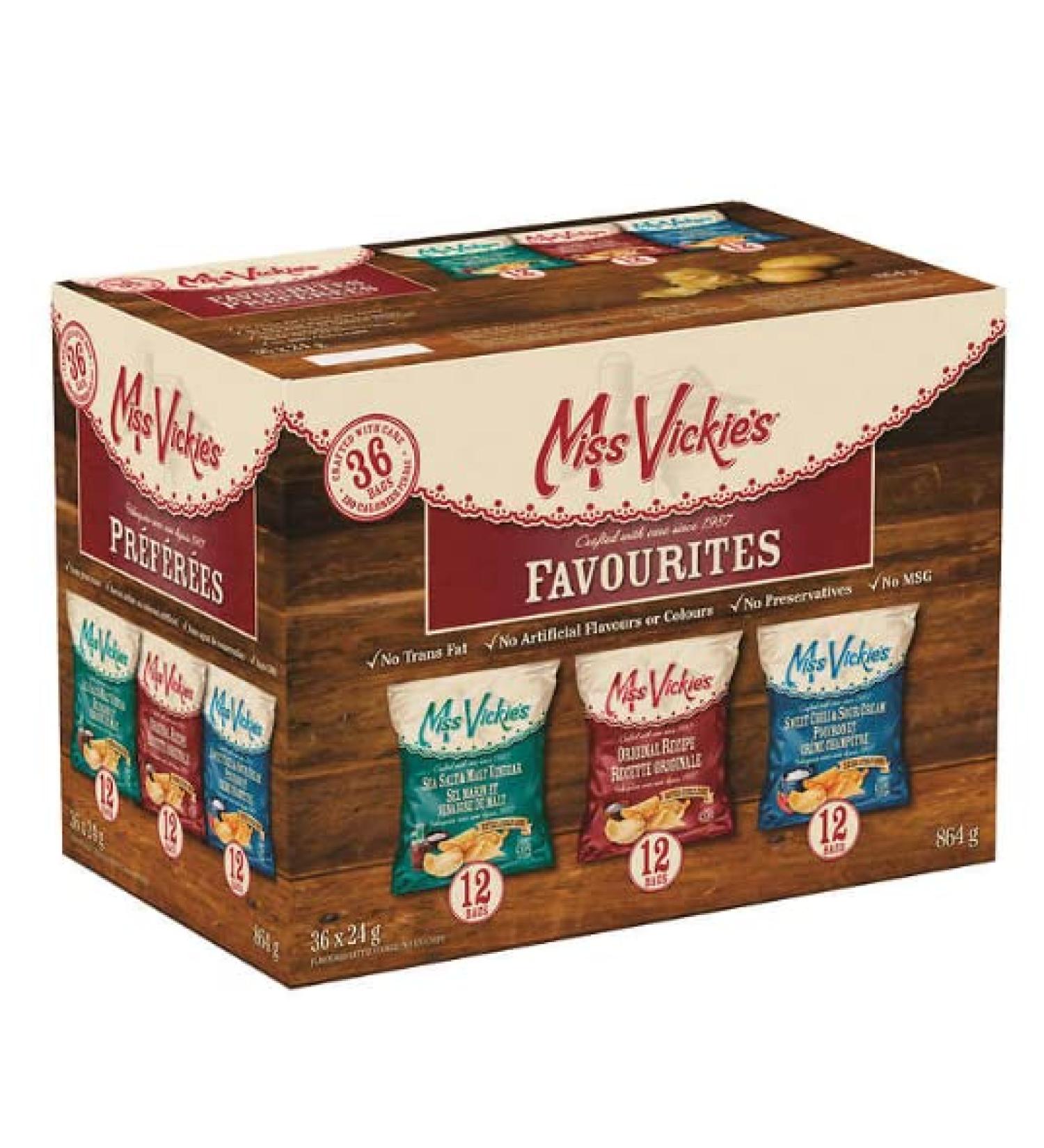 Snowbird Sweets Miss Vickie s Potato Chips Variety Pack of 36 (36x24g)