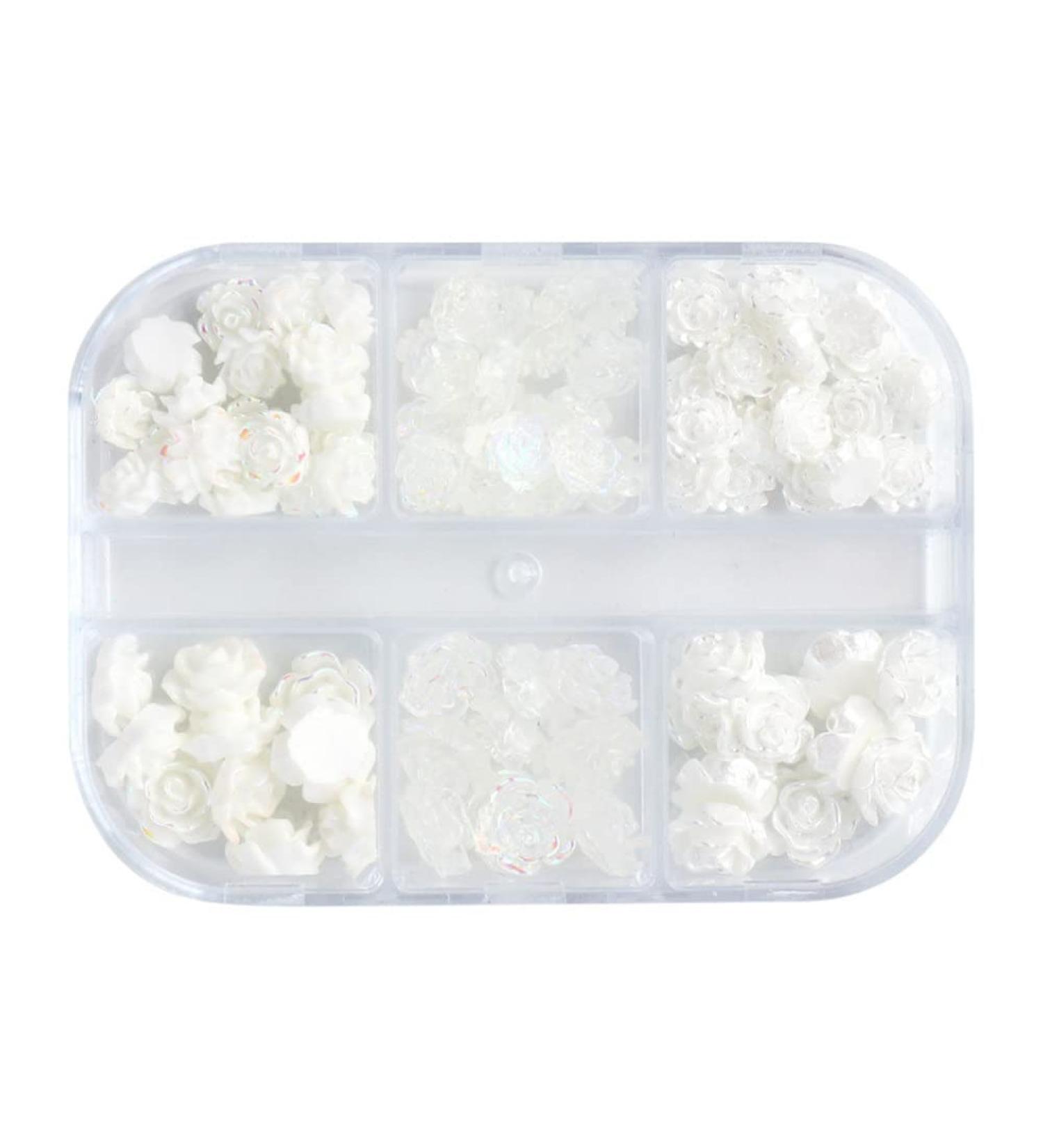 Flower Nail Art Glitters DIY 3D White Floral Nail Stud Sequins for Salon Gift template - Buy Online on GoSupps.com