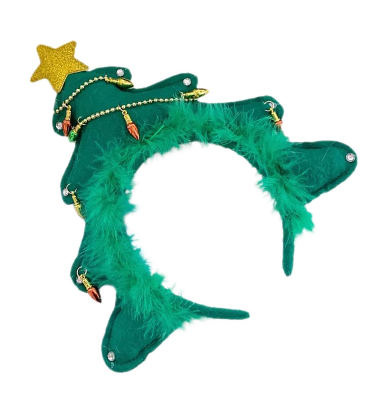 SAFIGLE Girl Hair Accessories Glitter Xmas Tree Headband Party Headband Xmas Tree Headband with Bell Christmas Tree Light up Headband Christmas Tree Hair Bands Glitter Headband Fabric - Buy Online on GoSupps.com