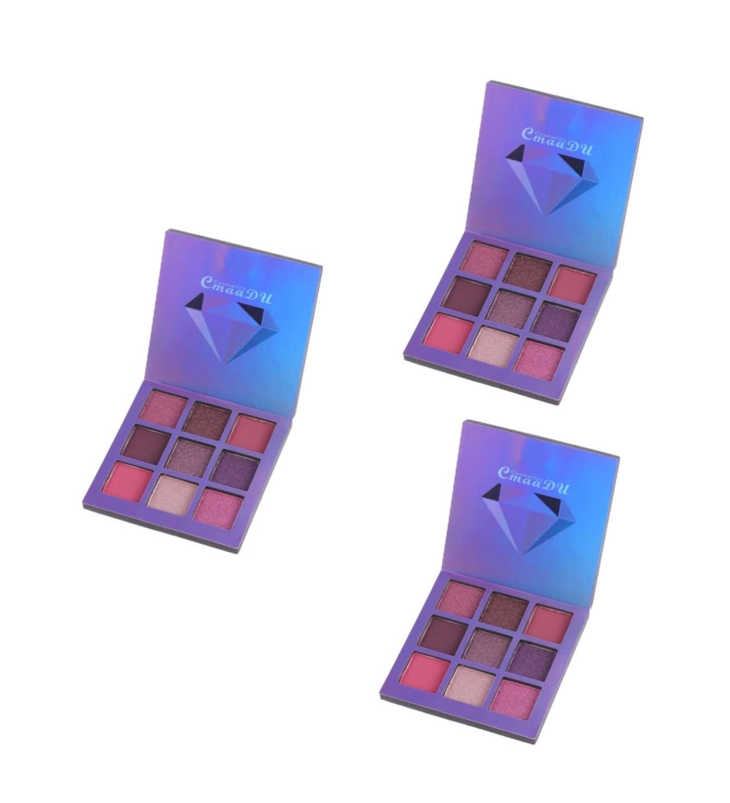 POPETPOP 3pcs 9 Metallic Eyeshadow Metallic Eye Shadow Palettes Makeup Palette Eyeshadow Palette Sequins 1 count (Pack of 1) Purplex3pcs - Buy Online on GoSupps.com