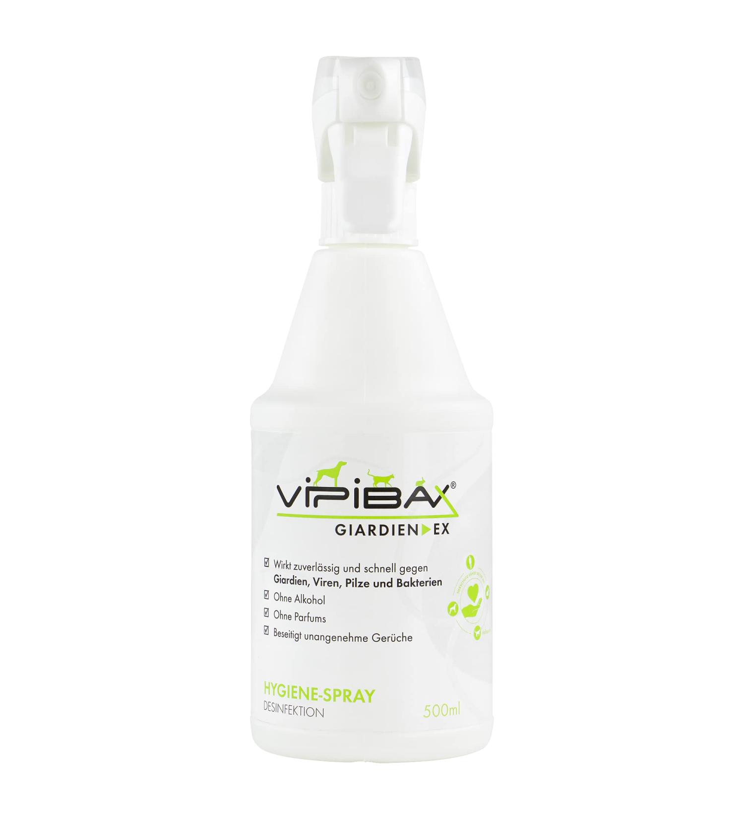 Vipibax Giardia EX Hygiene Spray for Dogs & Cats - 500ml Disinfectant for Giardia Viruses Fungi & Bacteria - International Shipping Available - Buy Online on GoSupps.com