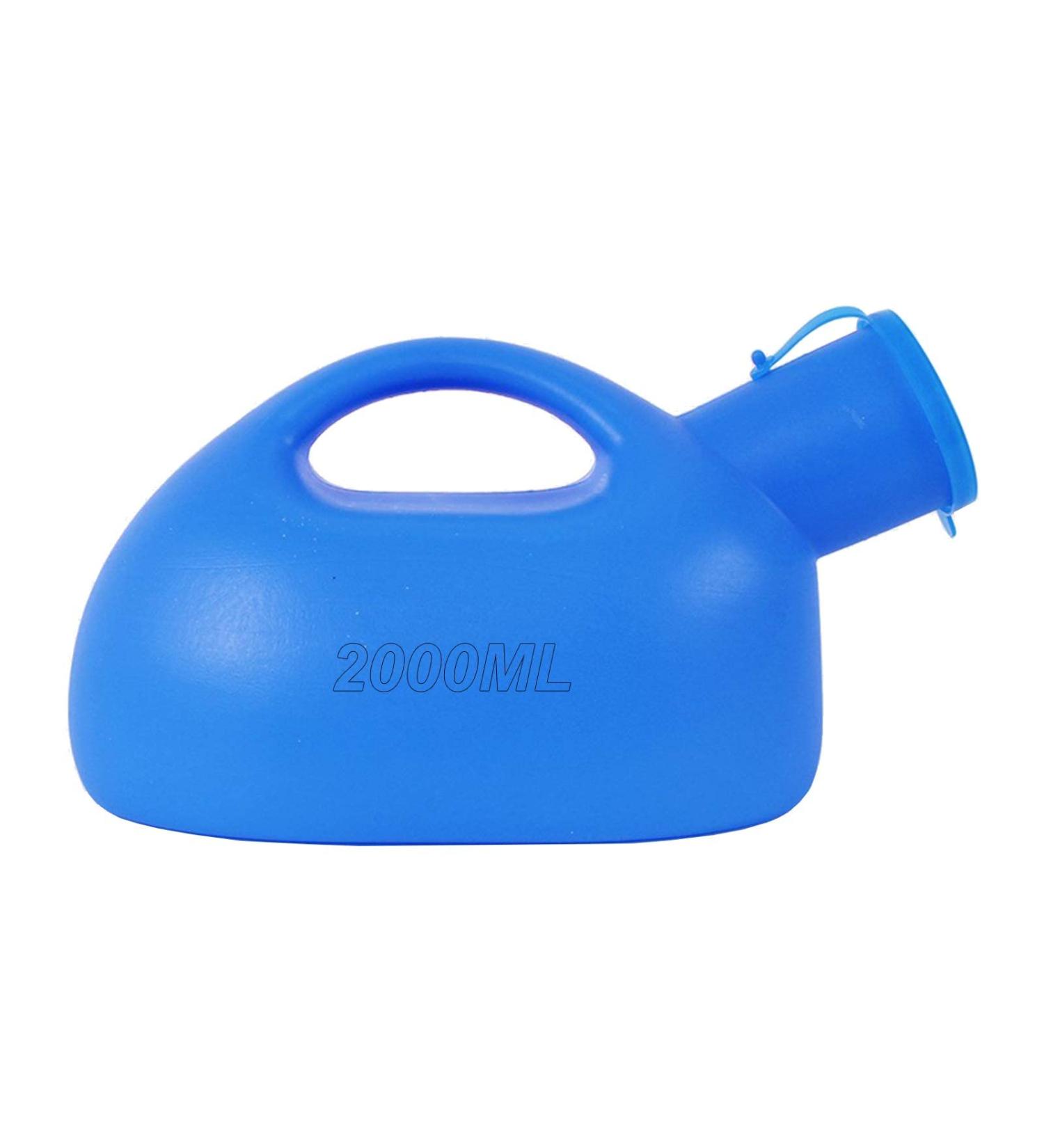 2000mL Urinals for Men -Thick Plastic Mens Bedpan Bottle with Lid - Male Portable Pee Bottles - Travel Urine Collection Containers(Blue) Happy - Buy Online on GoSupps.com