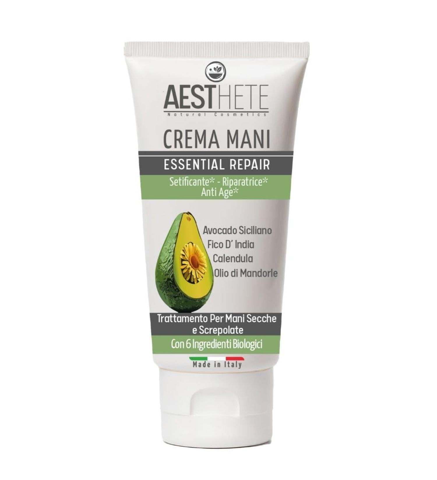 Organic Intense Repair Hand Cream 100 ml For Damaged Hands And Nails Moisturizing Anti-Aging For Men And Women Effective Against Frostbite With Sicilian Avocado And Prickly Pear Made In Italy - Buy Online on GoSupps.com