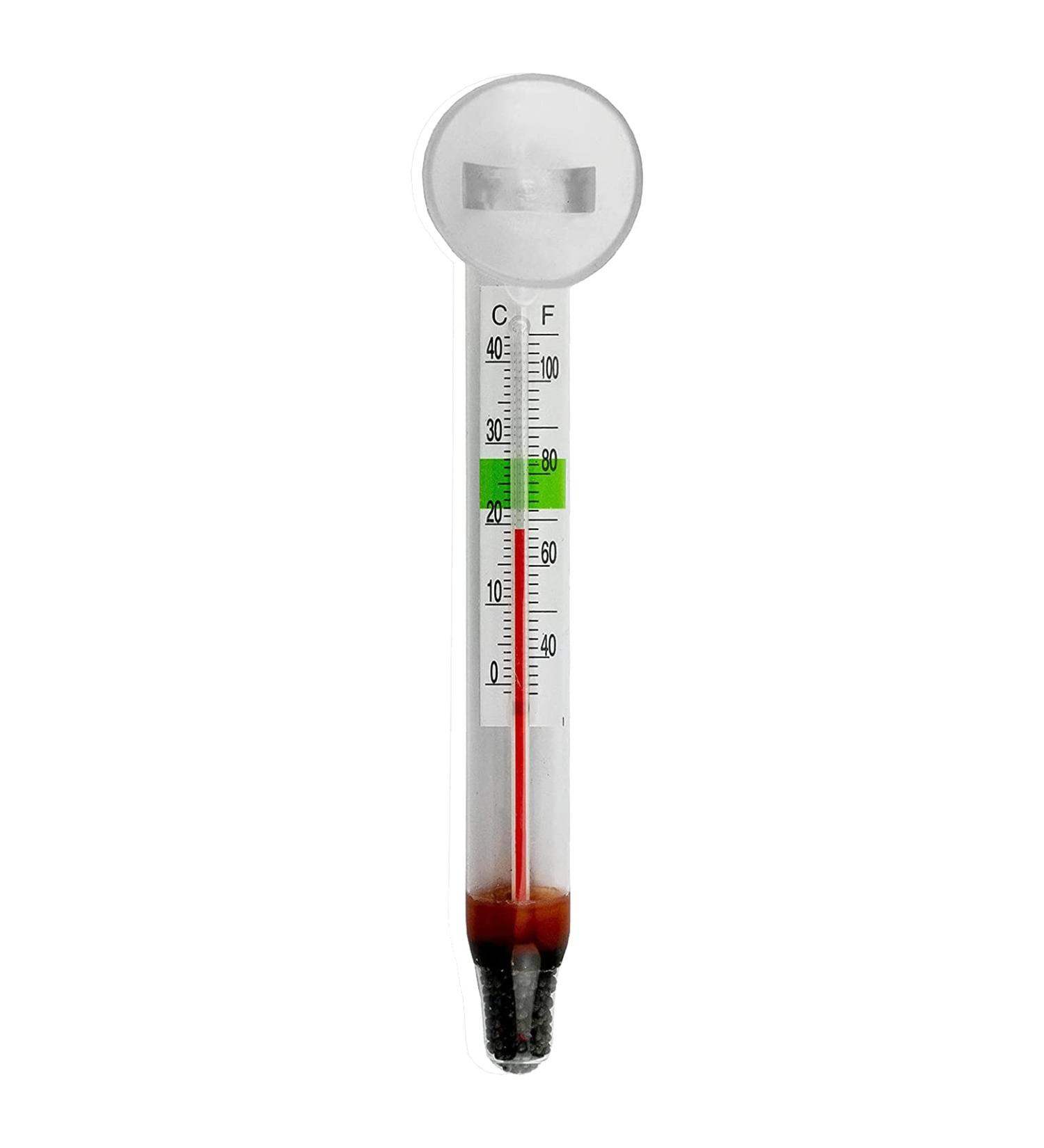 Glass Aquarium Thermometer with Safe Zone Section and Suction Cup for Tropical Freshwater and Marine Saltwater Aquariums - Buy Online on GoSupps.com