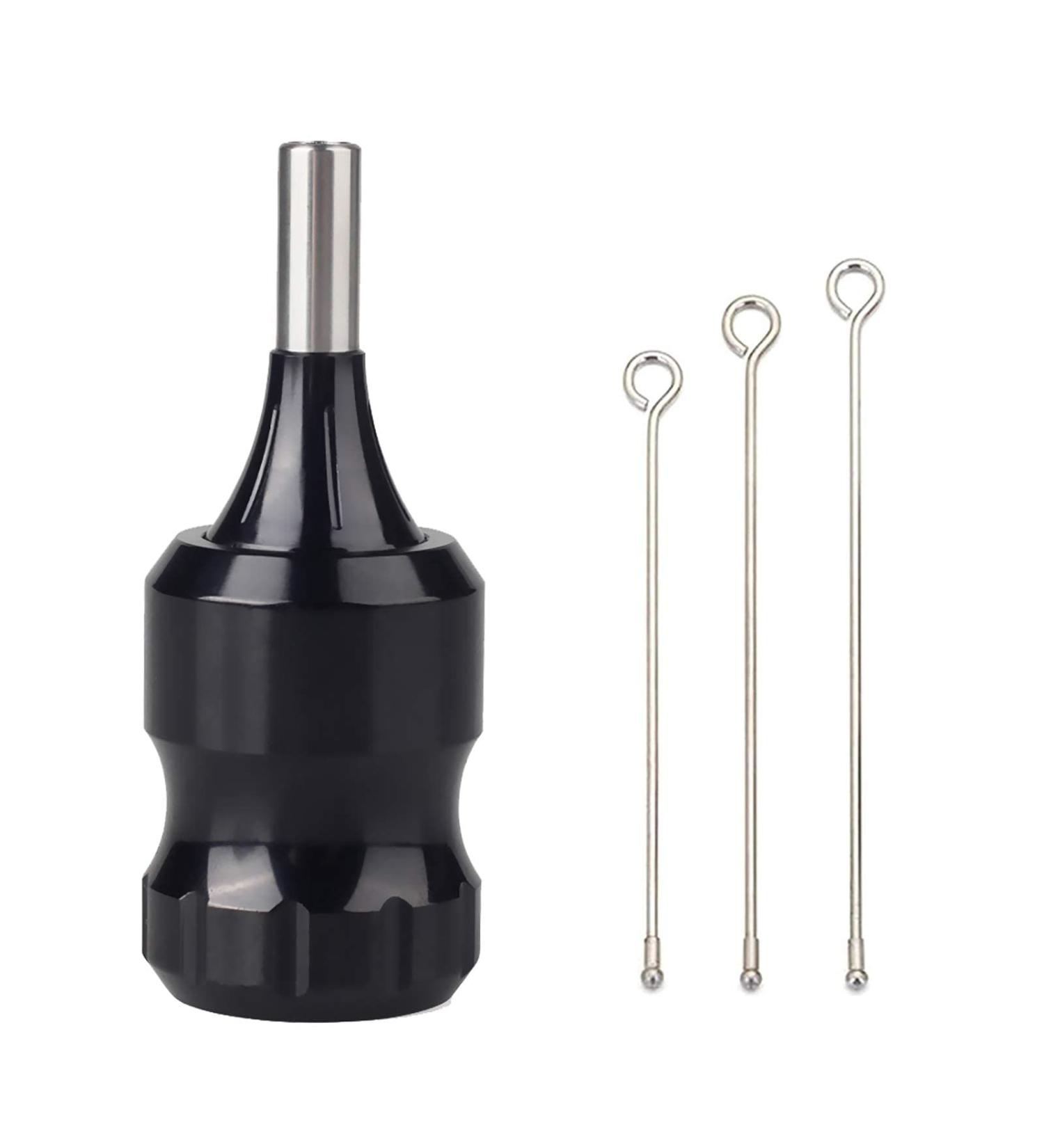 Ambition 32mm Cartridge Tattoo Grips - Adjustable Twist Handle Tubes, CNC Carved Aircraft Aluminum - 5 Piece Set in Grey for Professionals and Beginners - Buy Online on GoSupps.com