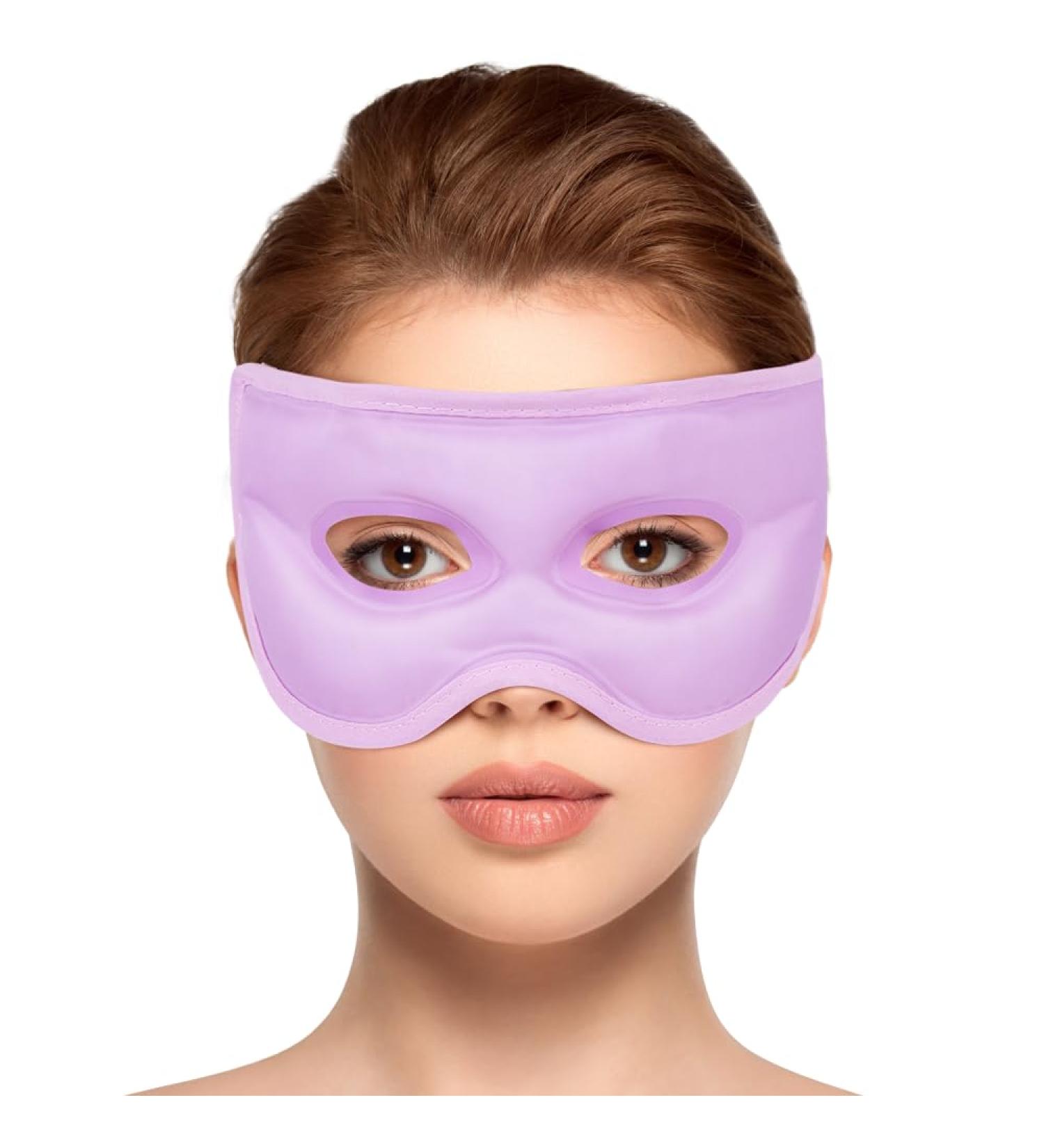 Newgo Eye Mask - Cooling Face Goggles for Migraines Headaches Dark Circles & Tired Eyes - Ice Eye Mask (Purple) - Buy Online on GoSupps.com