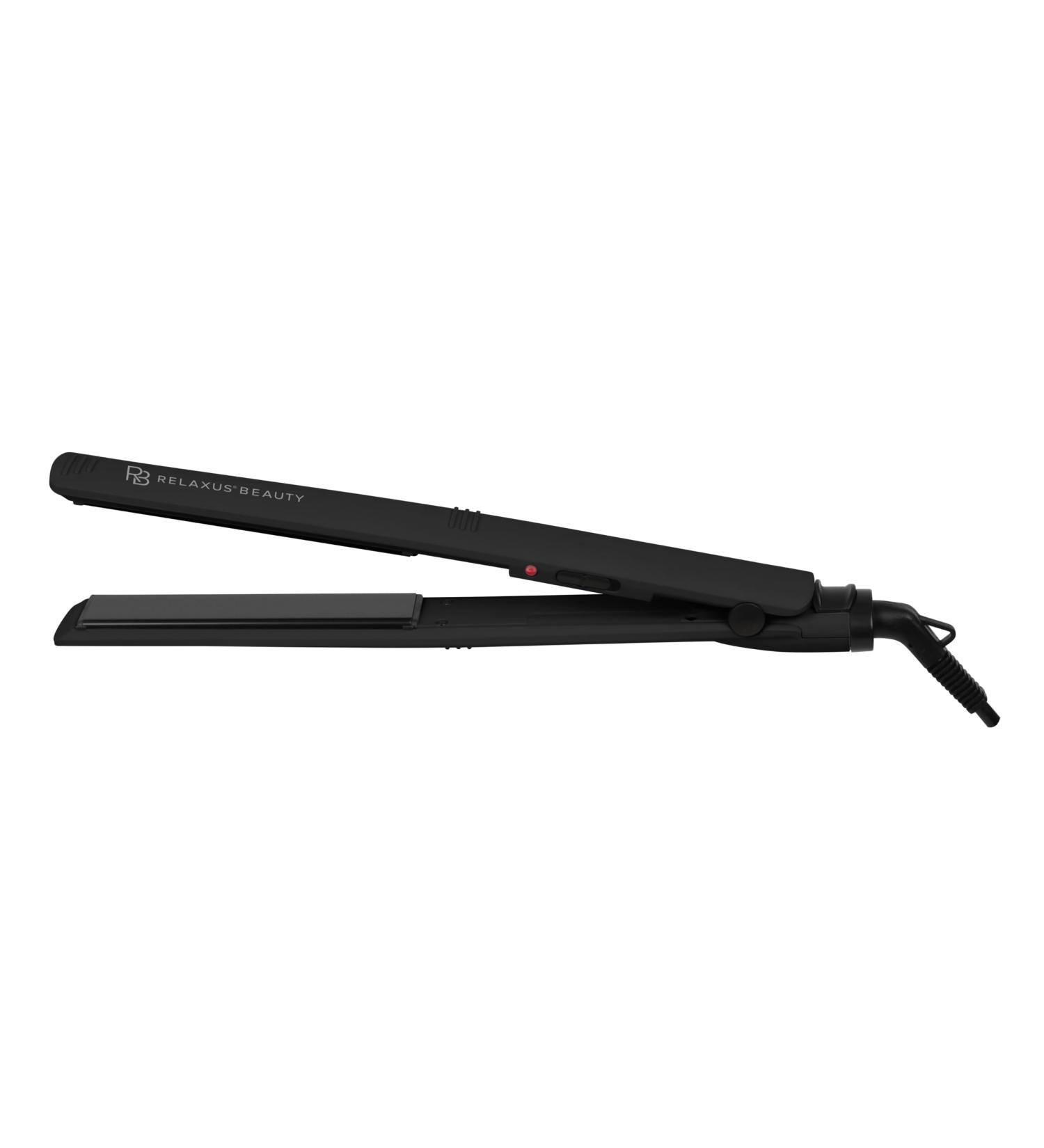 SLZ Analog Hair Straightener with Tourmaline Ceramic Plates Ultra-Slim Dual Voltage 360 Swivel Cord - Midnight