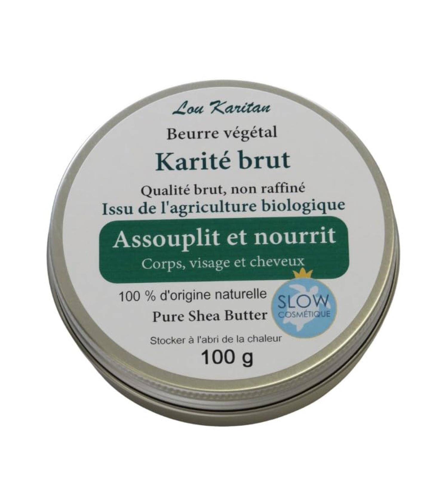 Lou Karitan Raw Shea Butter, 100% Virgin,Unrefined, 100g Jar