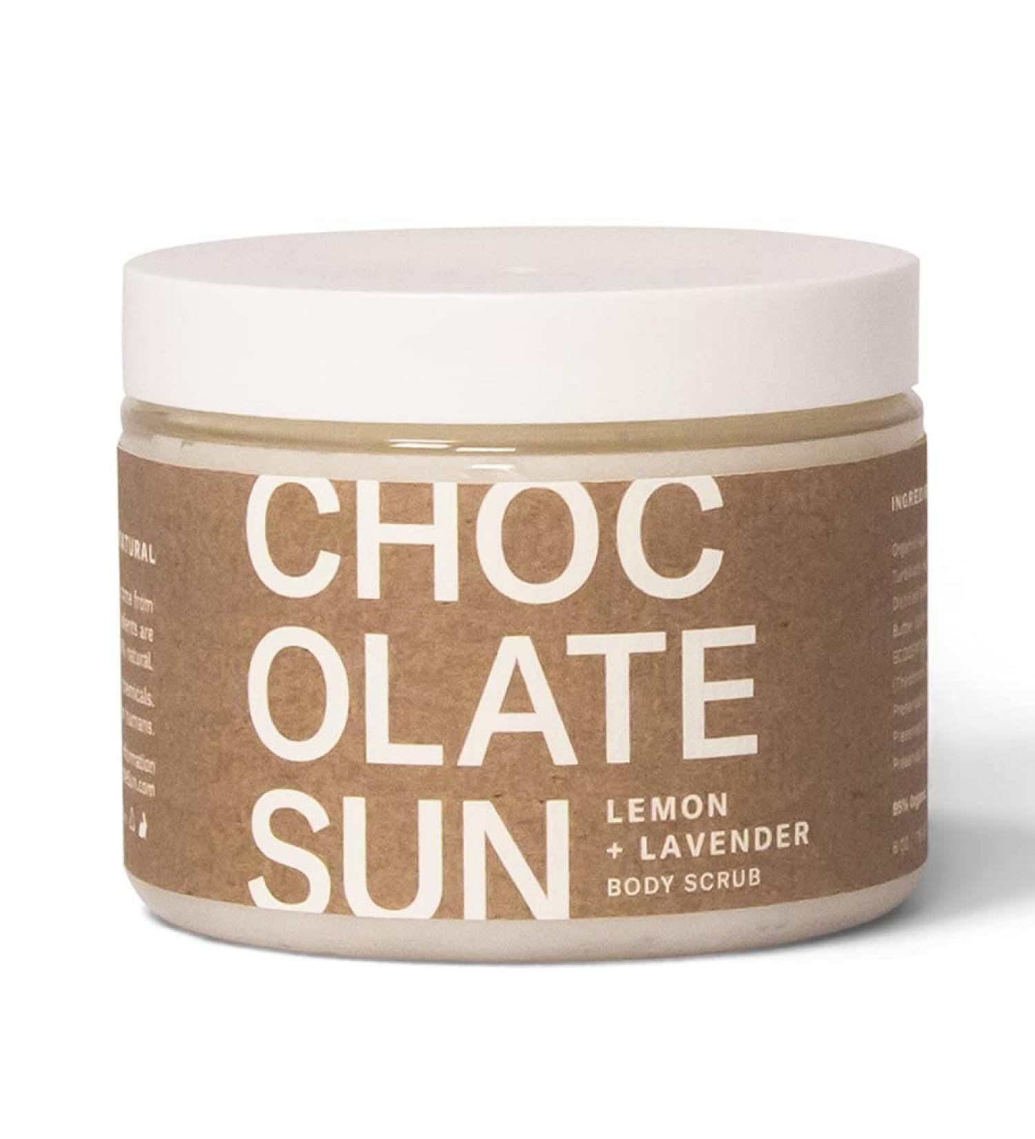 Chocolate Sun - Organic Body Scrub | Clean Non-Toxic Beauty Scrub (Lemon Lavender 6 oz)
