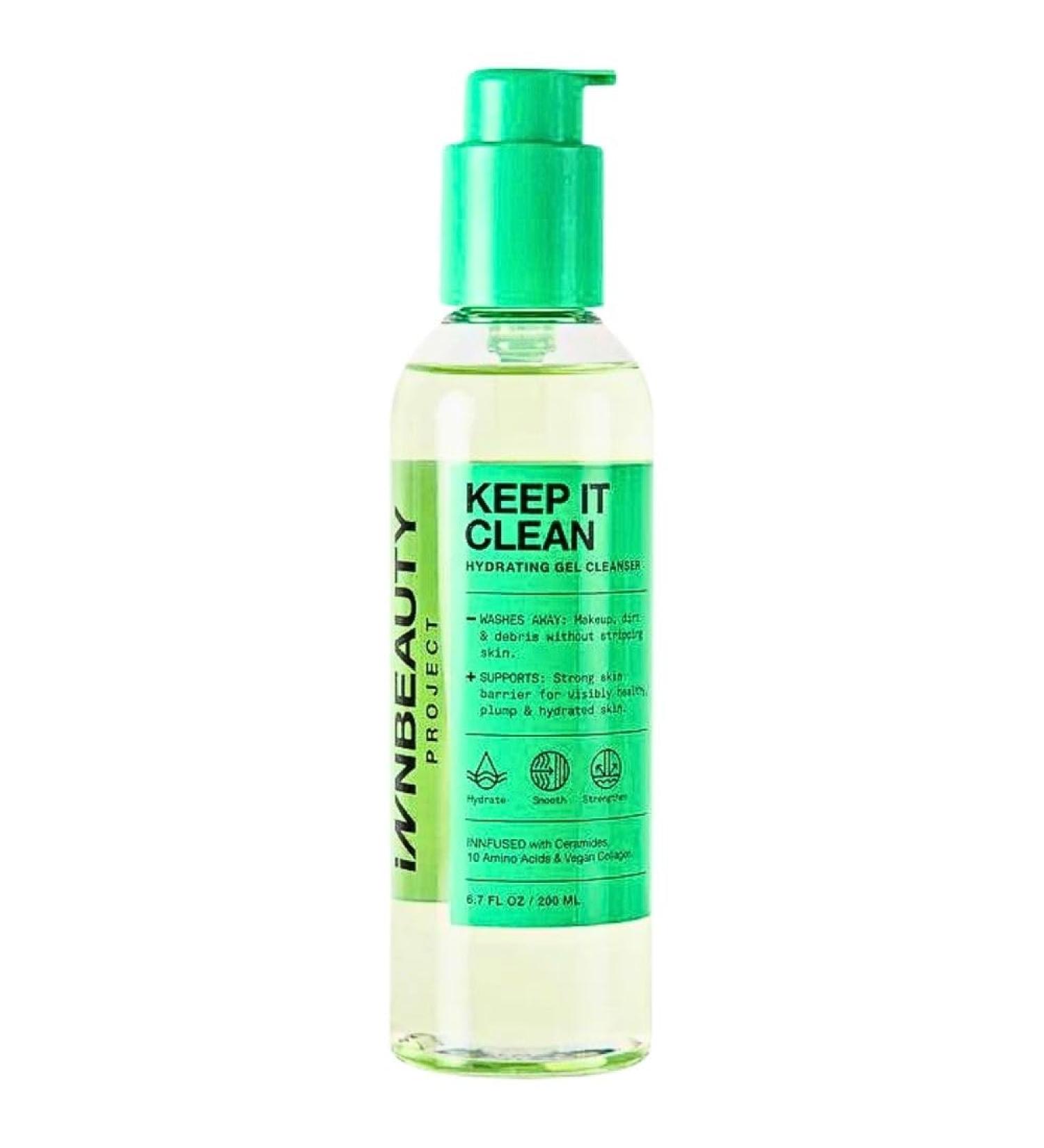 Innbeauty Project Keep It Clean Hydrating Gel Cleanser - 10 Amino Acids Ceramides & Vegan Collagen | 6.7 Fl Oz - Best International Shipping - Buy Online on GoSupps.com