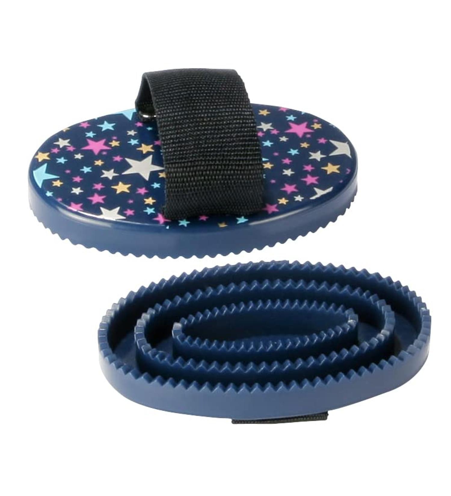 PFIFF plastic curry comb 'Star Magic' blue