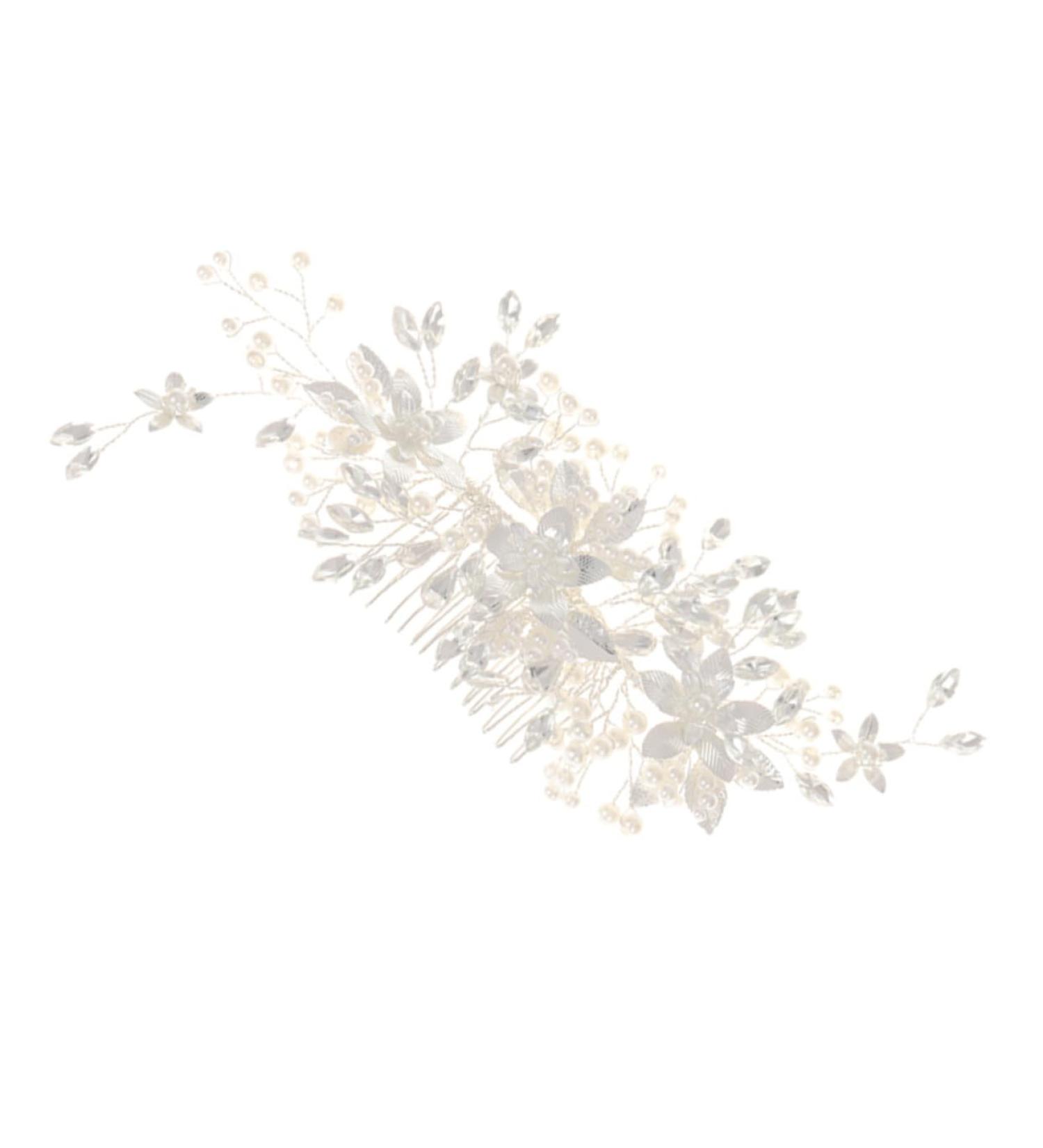 Beavorty Wedding Hair Accessories Hair Pin Hair Barrettes Rhinestones Tiara Hair Clips Hair Comb Clips Girl Headpieces for Wedding Metal Hair Comb Bride Pearl Decorate Vintage - Buy Online on GoSupps.com