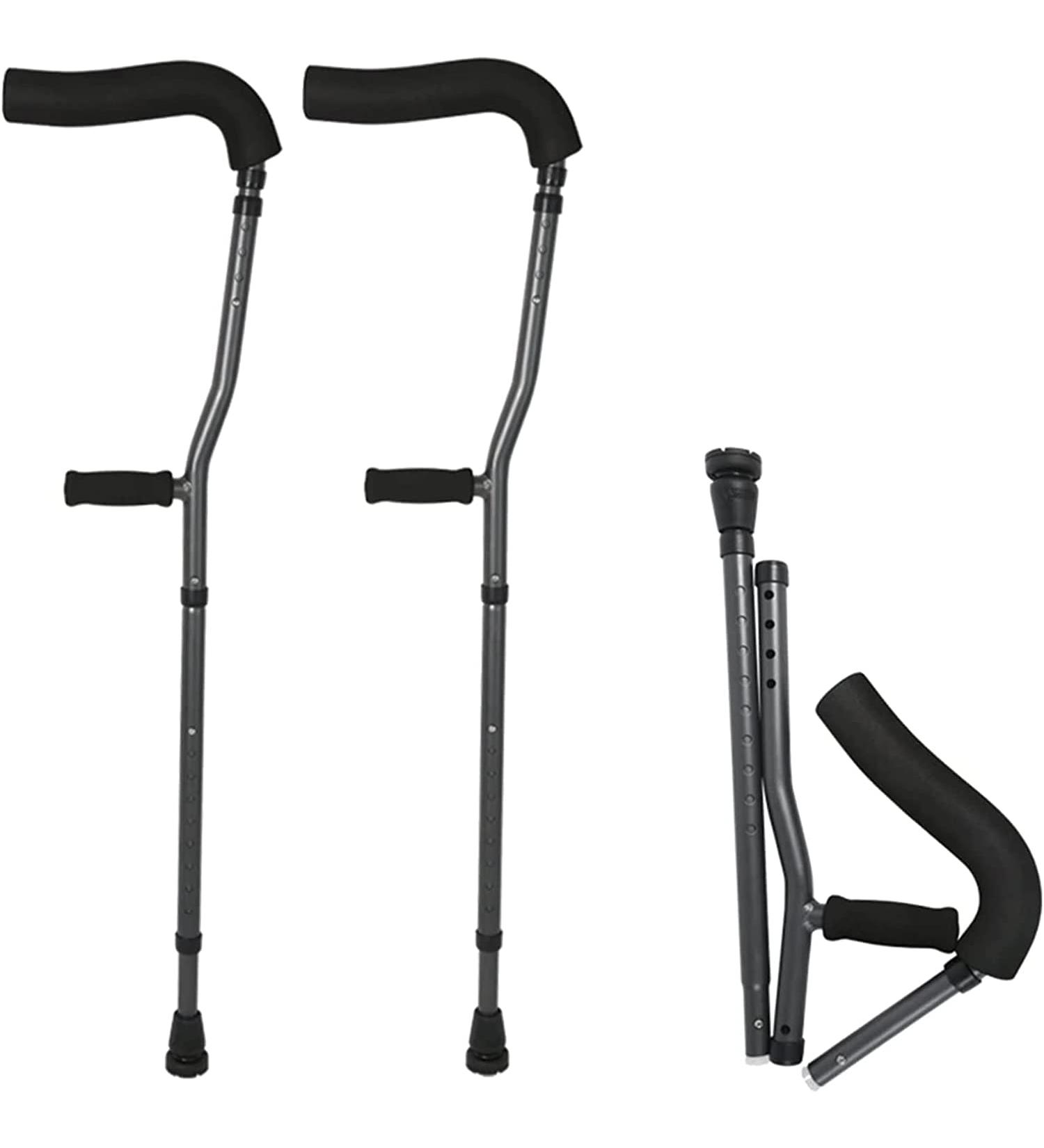 Adult Crutches Crutches Aluminum Height Adjustable Medical Crutches Walking Crutches Portable Folding Crutches Rehabilitation Training Convenient Lucky Star Selfless dedication - Buy Online on GoSupps.com