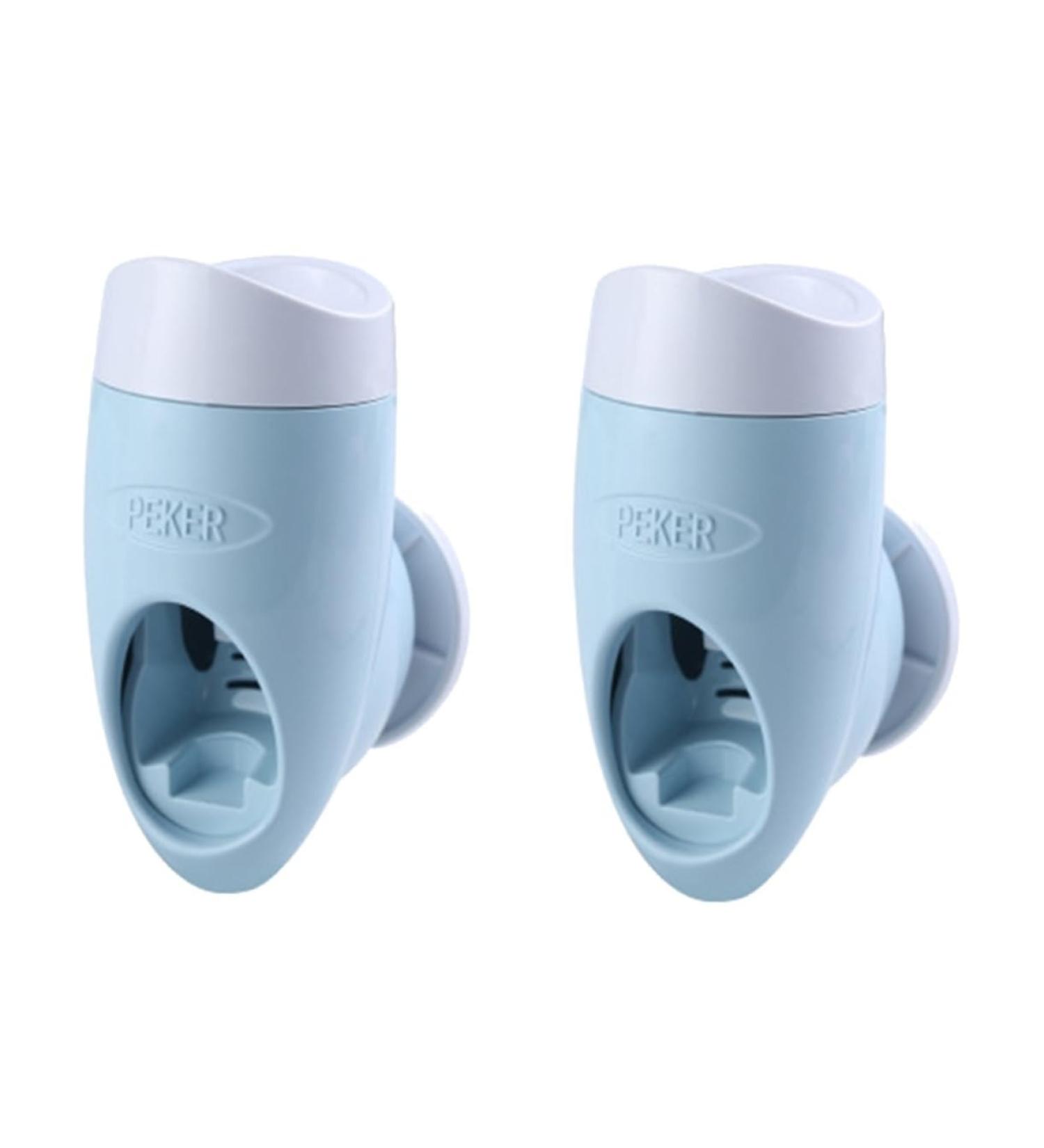 Buy Cabilock Toothpaste Dispenser & Toothbrush Holder - Automatic Toothpaste Tube Squeezer Sky Blue - 2 Pack 7.5x6cm - Perfect for Easy Dental Cleaning - Buy Online on GoSupps.com