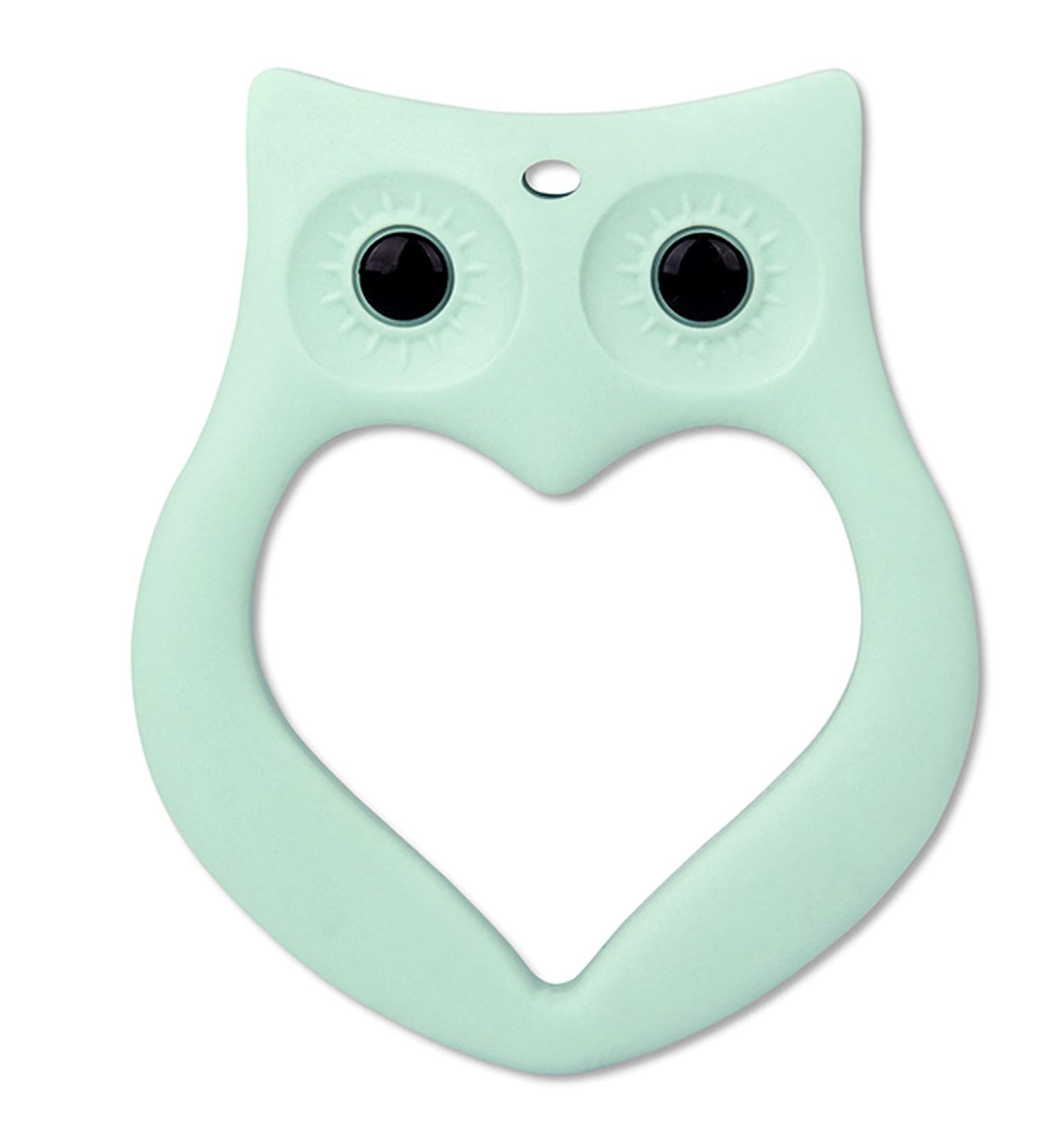 PREMYO Owl Teething Ring for Babies Cooling - Teething Aid Made of Silicone BPA Free Soft - Relieves Teething Pain - Mint