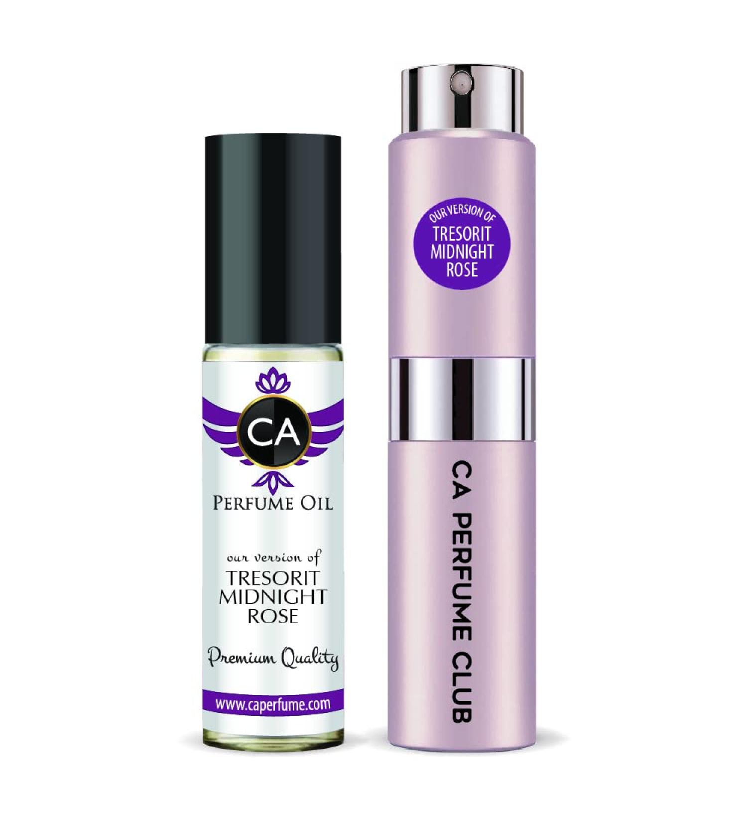 CA Perfume Duo Impression of Tresorit Midnight Rose For Women Eau de Parfum Refillable Atomizer Sprayer + Fragrance Body Oil Long Lasting Sample Travel Size Roll-On Bottle 0.27 Fl Oz+0.33 Fl Oz - Buy Online on GoSupps.com